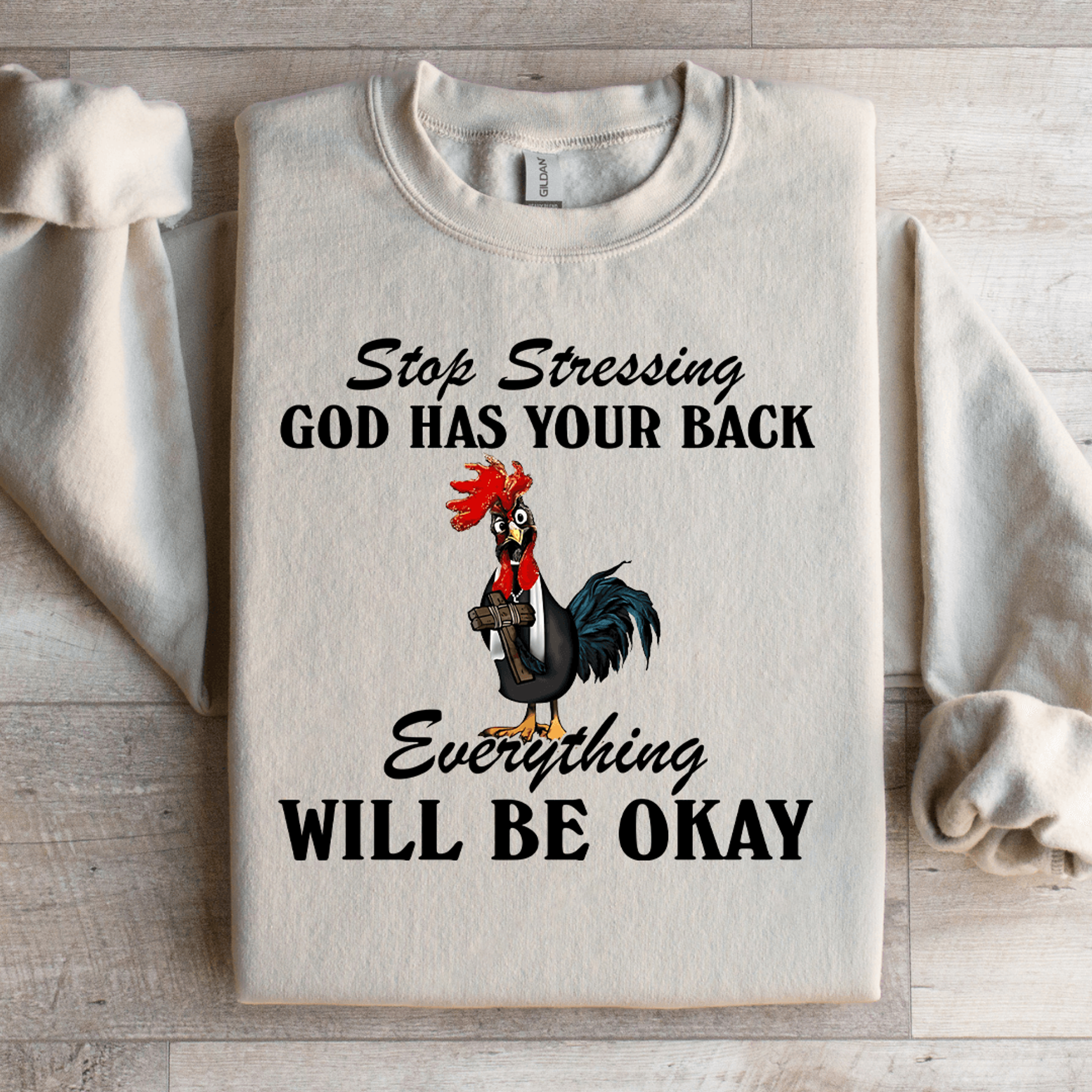 stop stressing god has your back sweatshirt