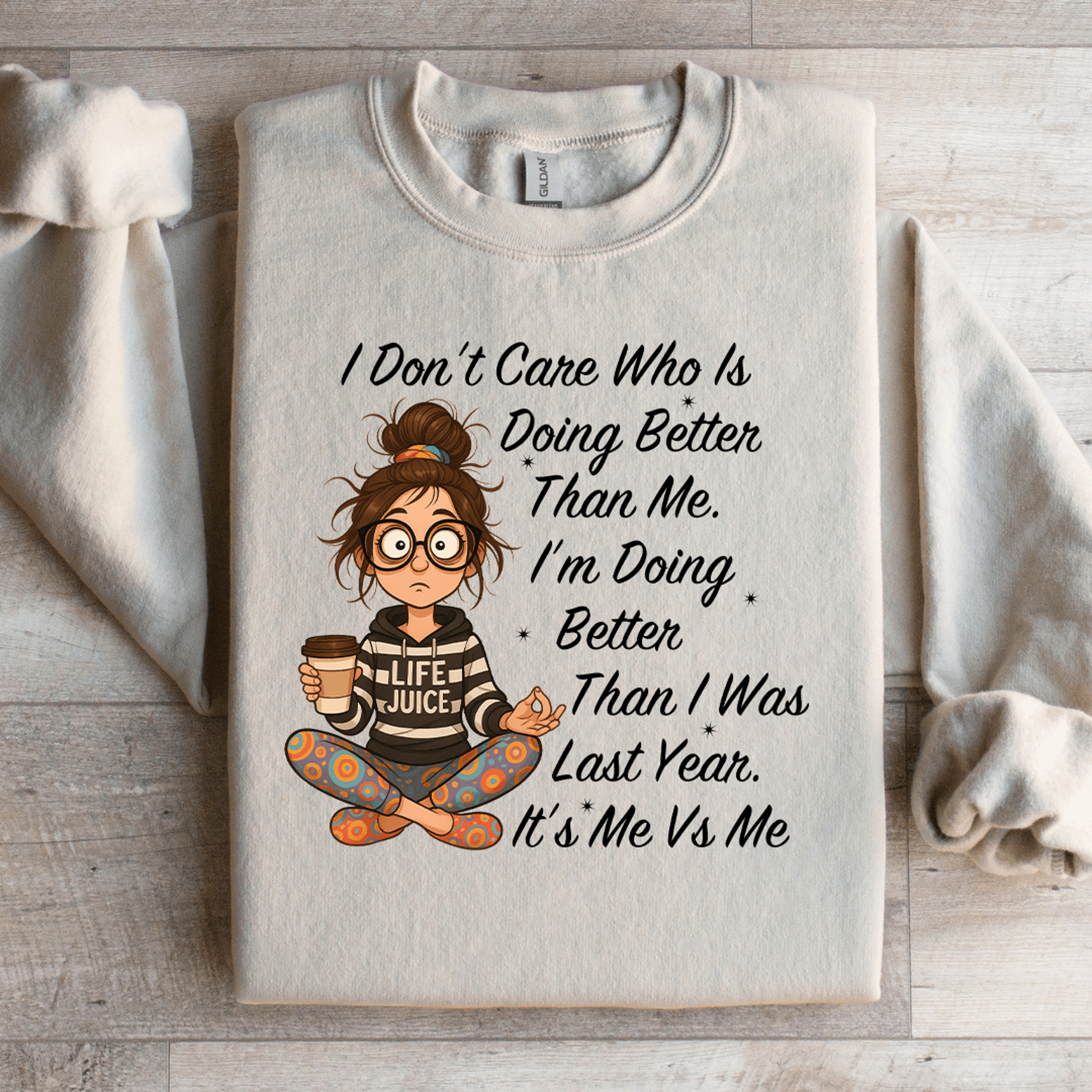 i don't care who is doing better sweatshirt