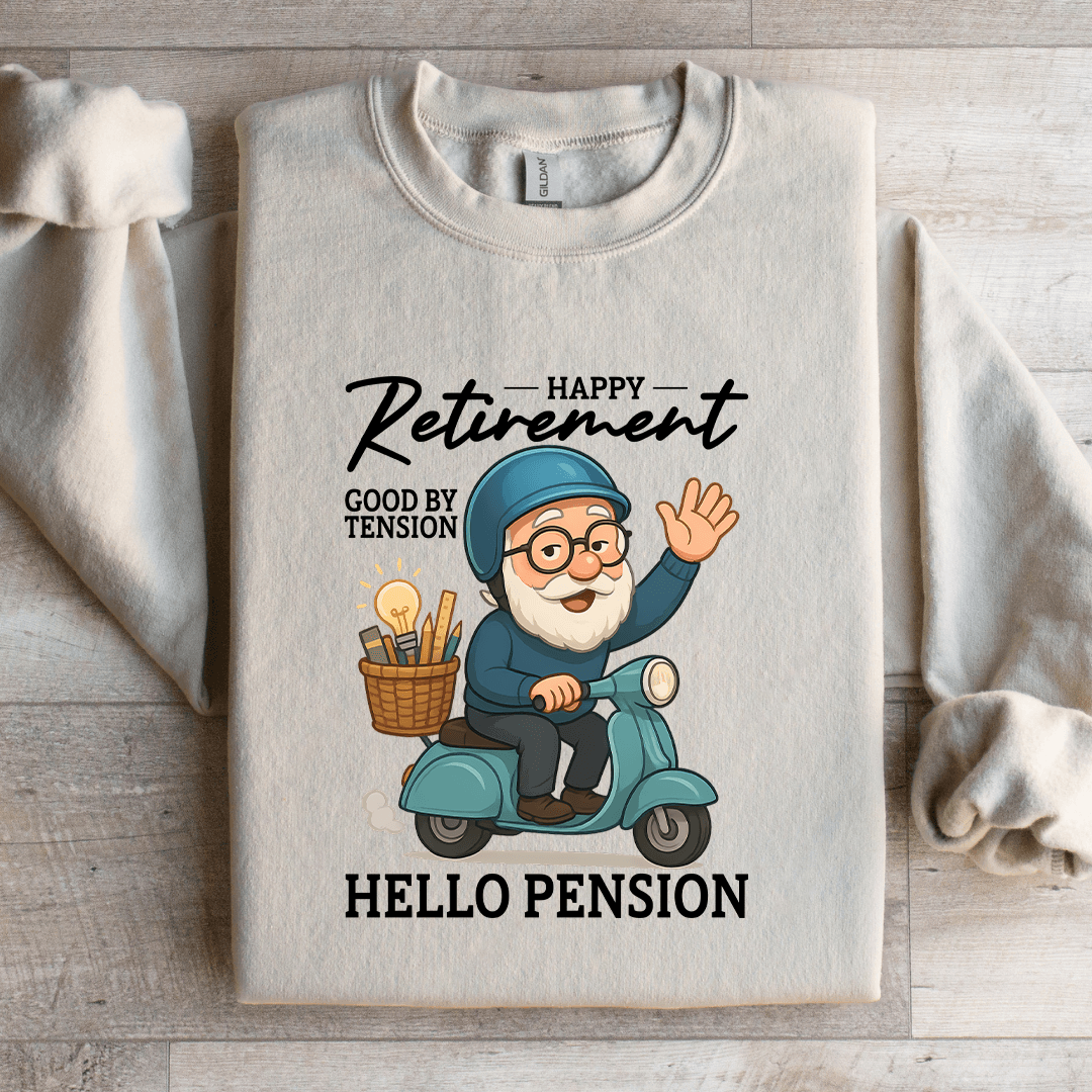 happy retirement good by tension sweatshirt