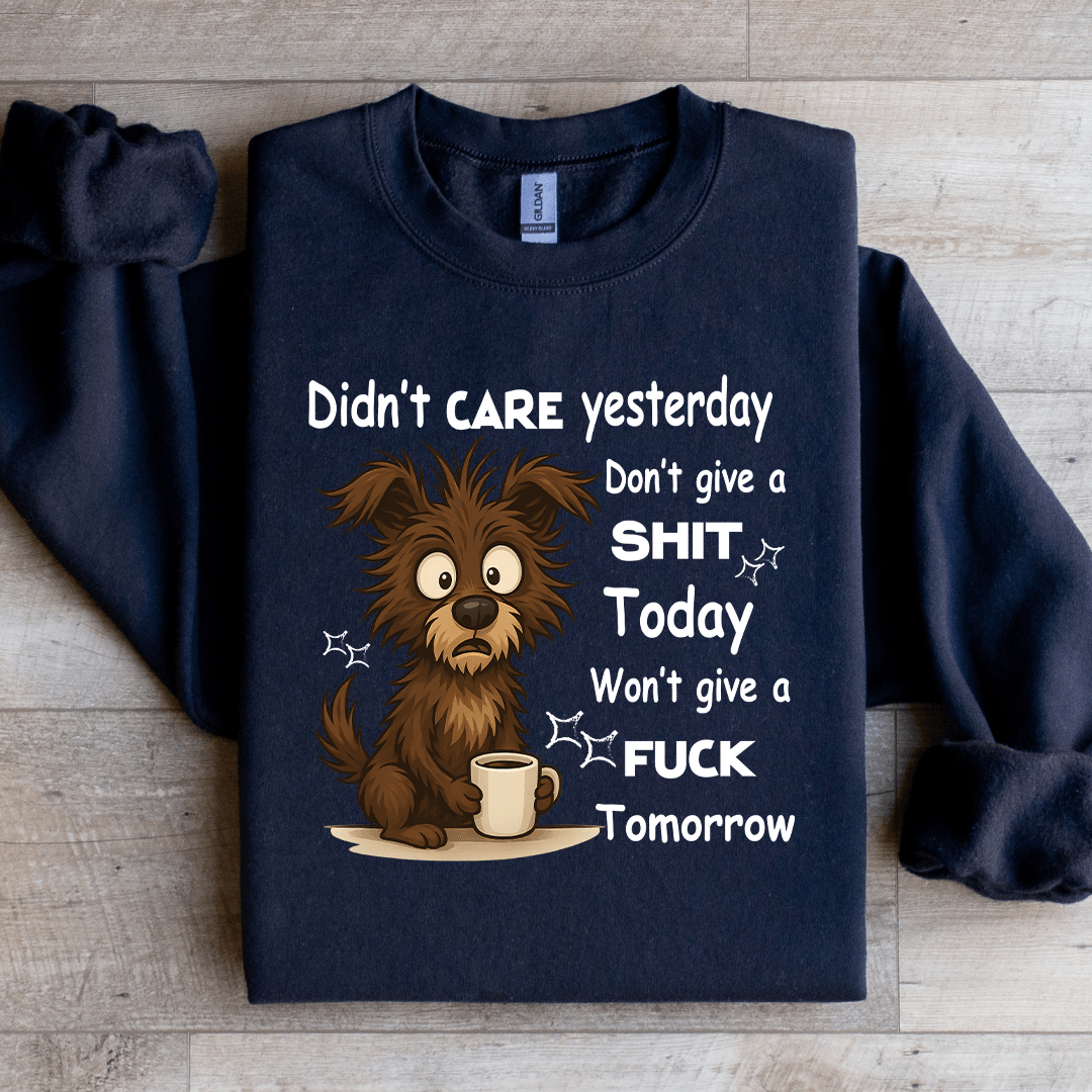 didn't care yesterday-don't give a s-it today sweatshirt