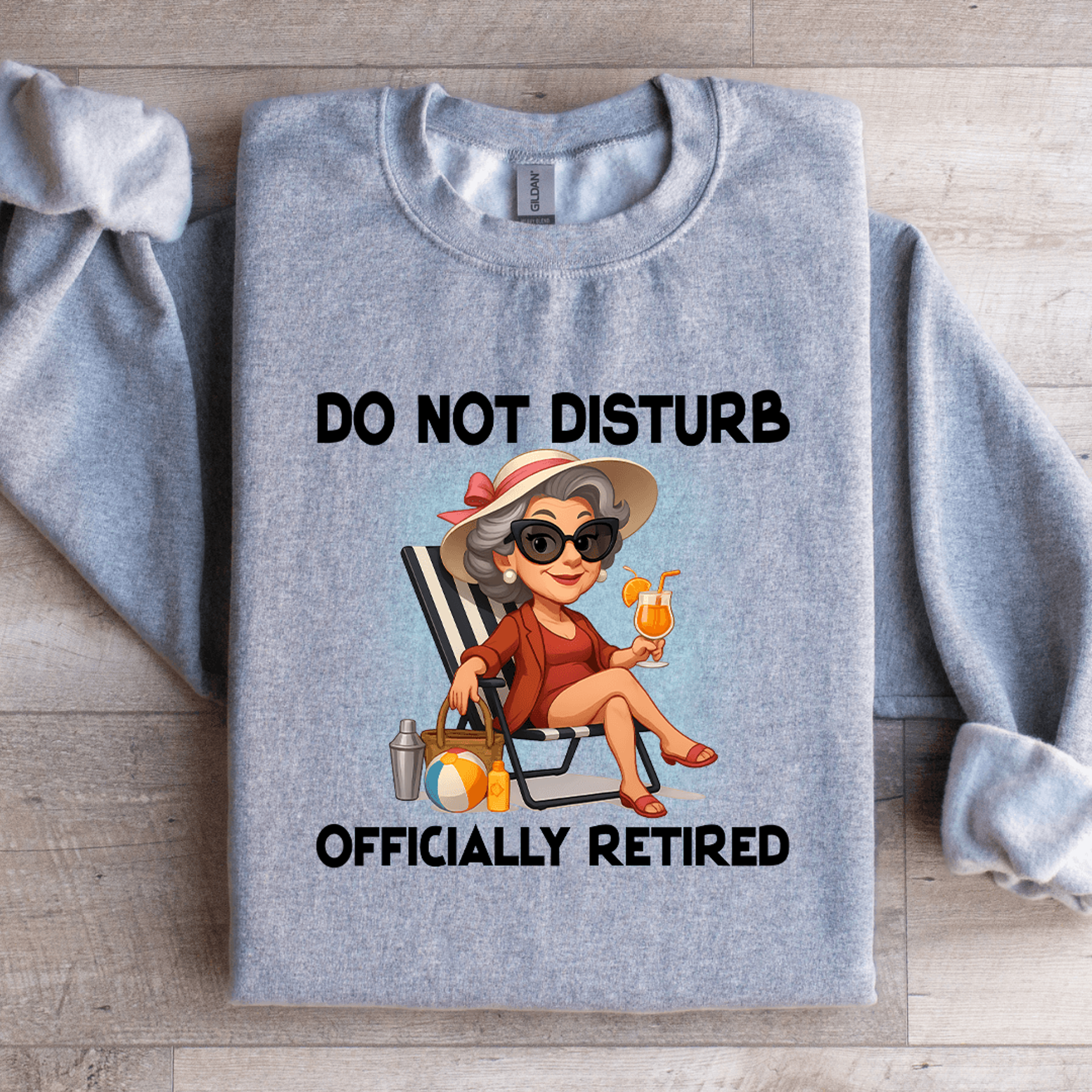 do not disturb officially retired sweatshirt