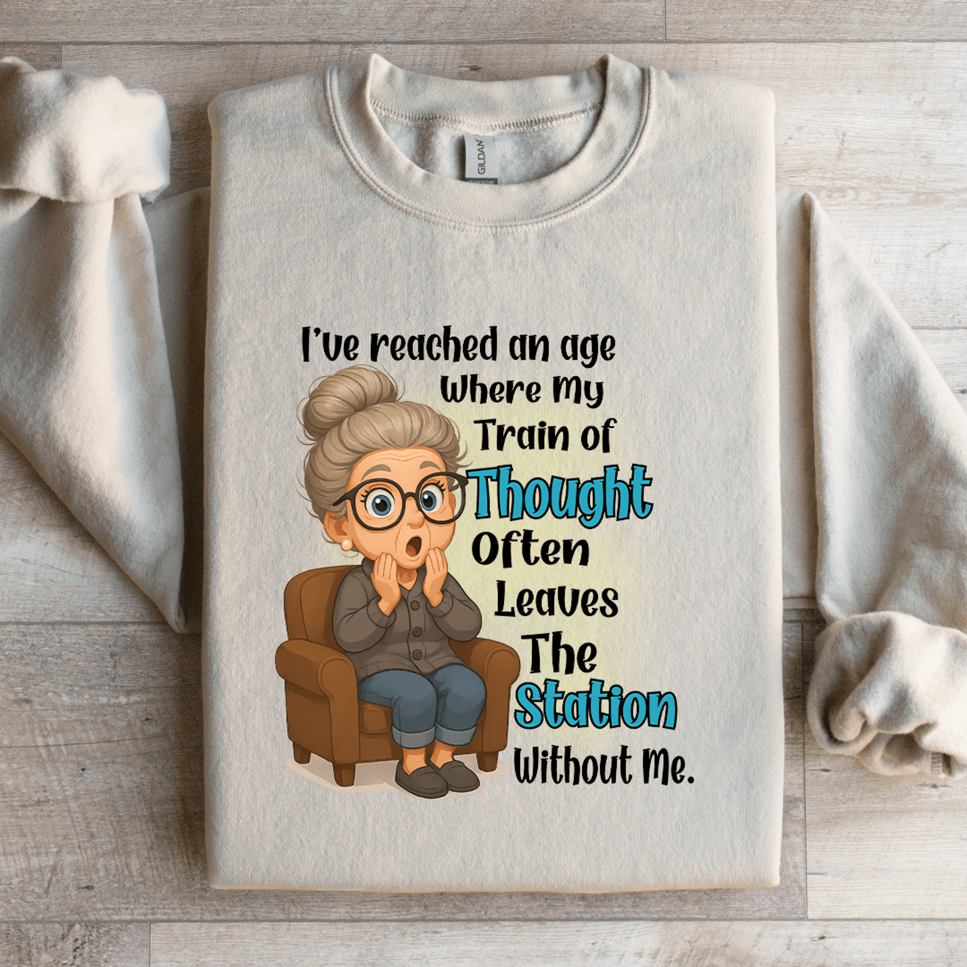 i've reached an age where my train sweatshirt