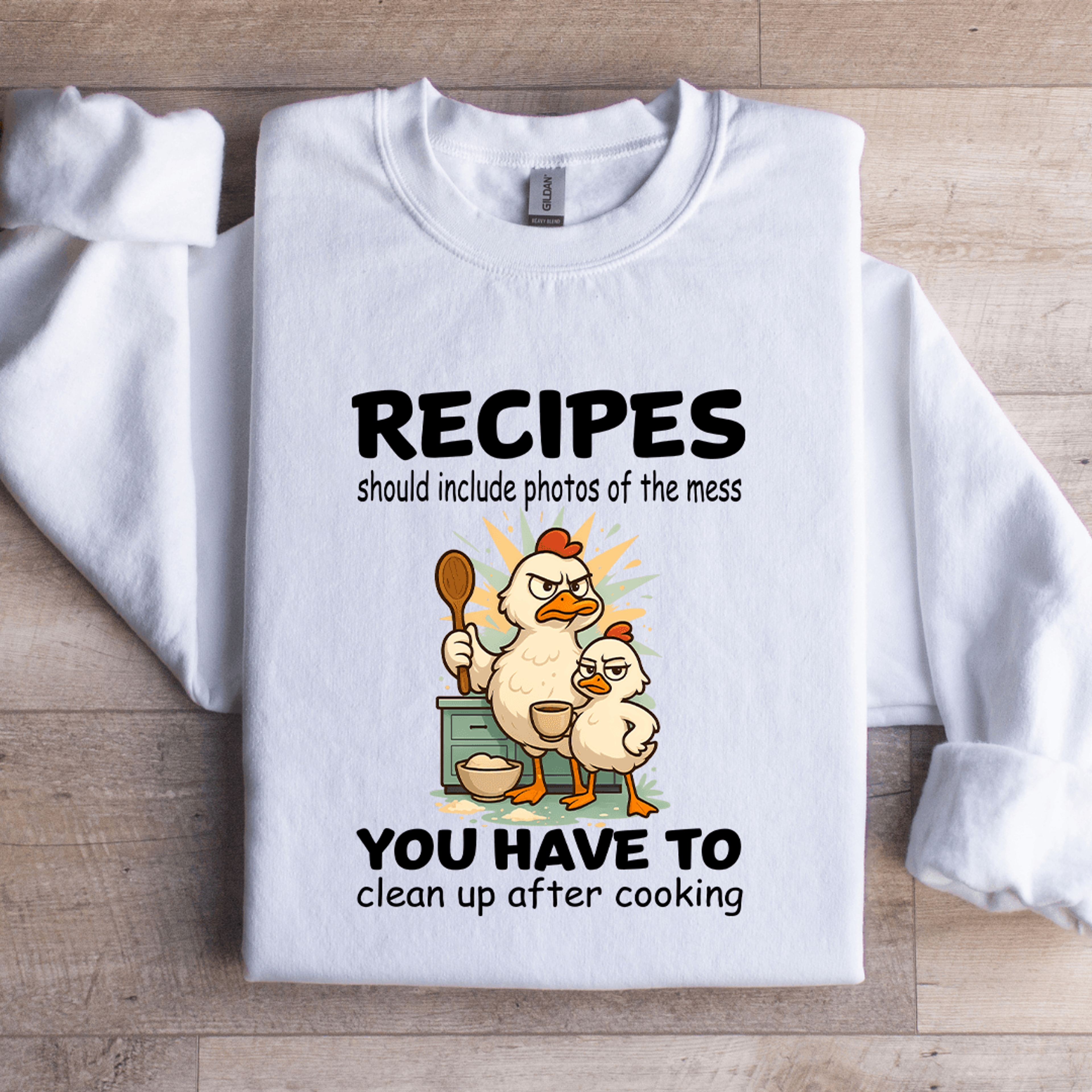 recipes should include photos of the mess sweatshirt