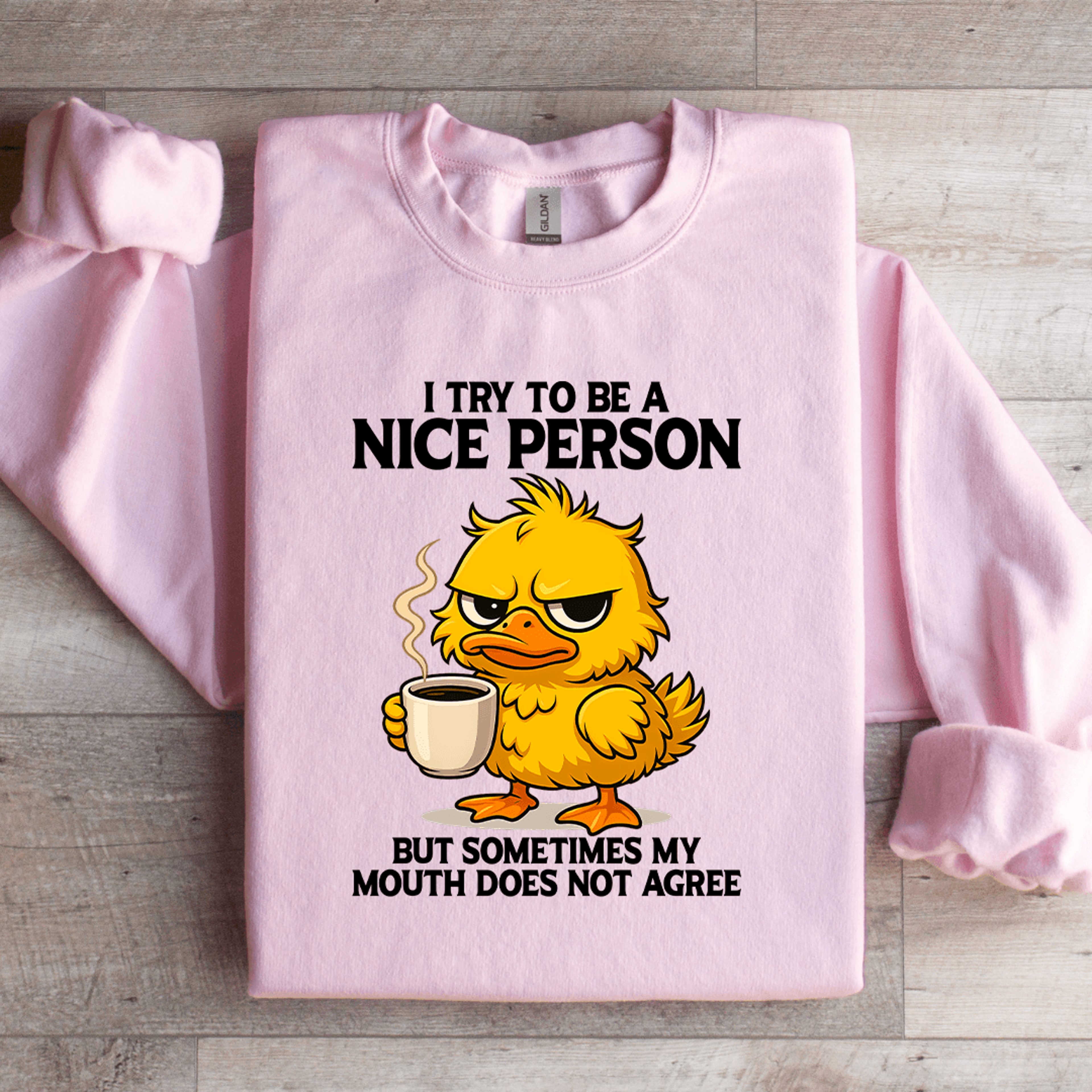 i try to be a nice person sweatshirt