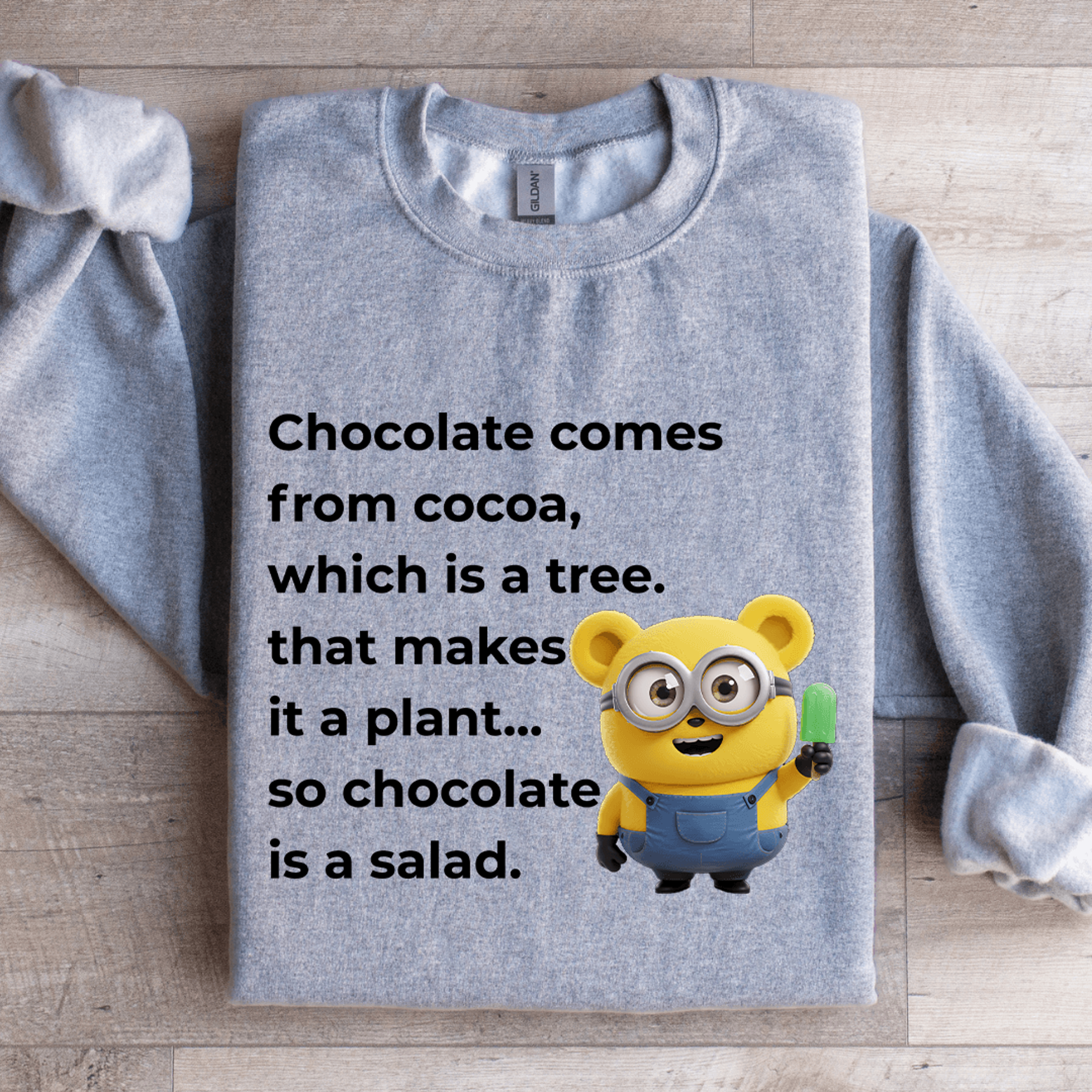 chocolate comes from cocoa which is a tree sweatshirt