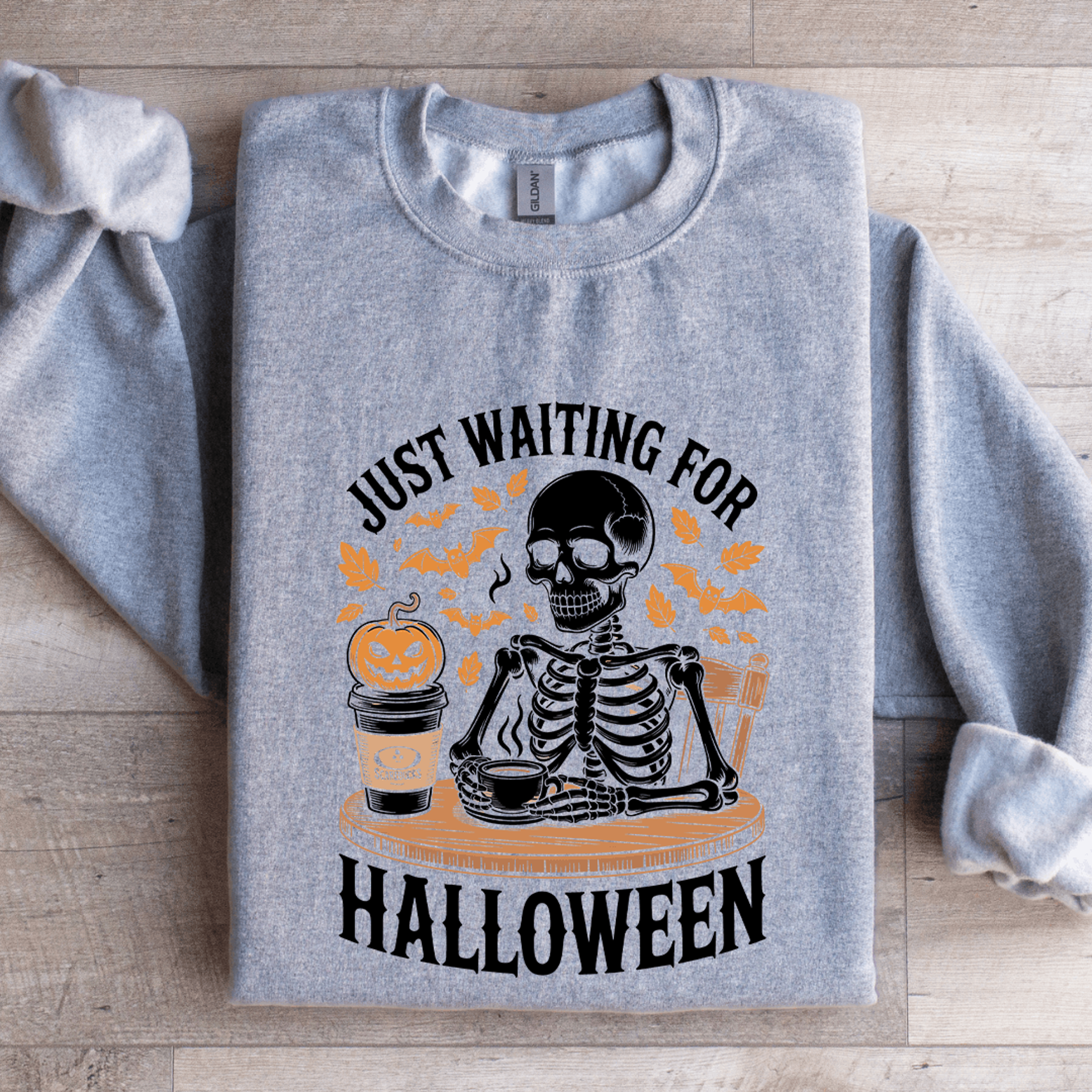 just waiting for halloween sweatshirt
