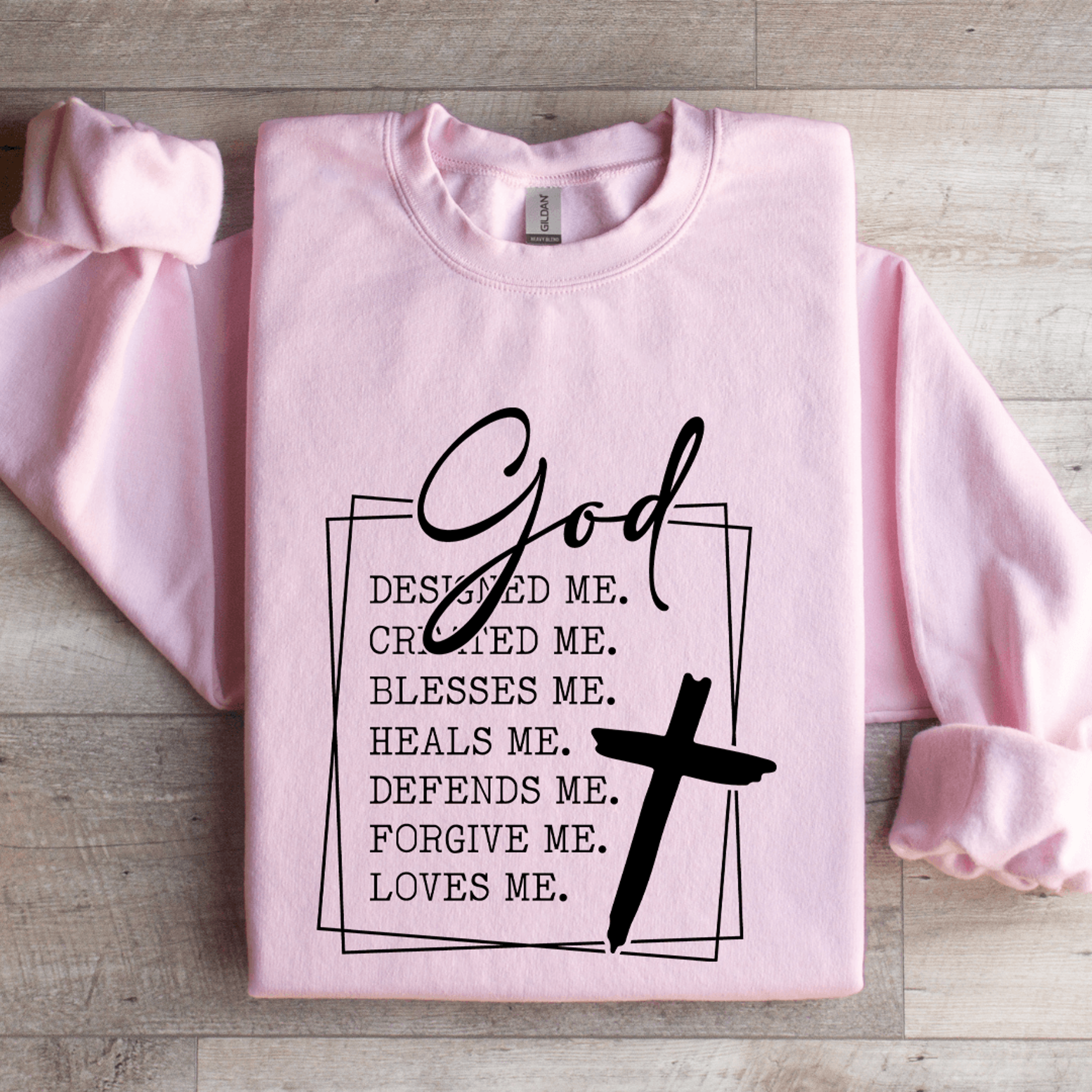 god designed me crimted me sweatshirt