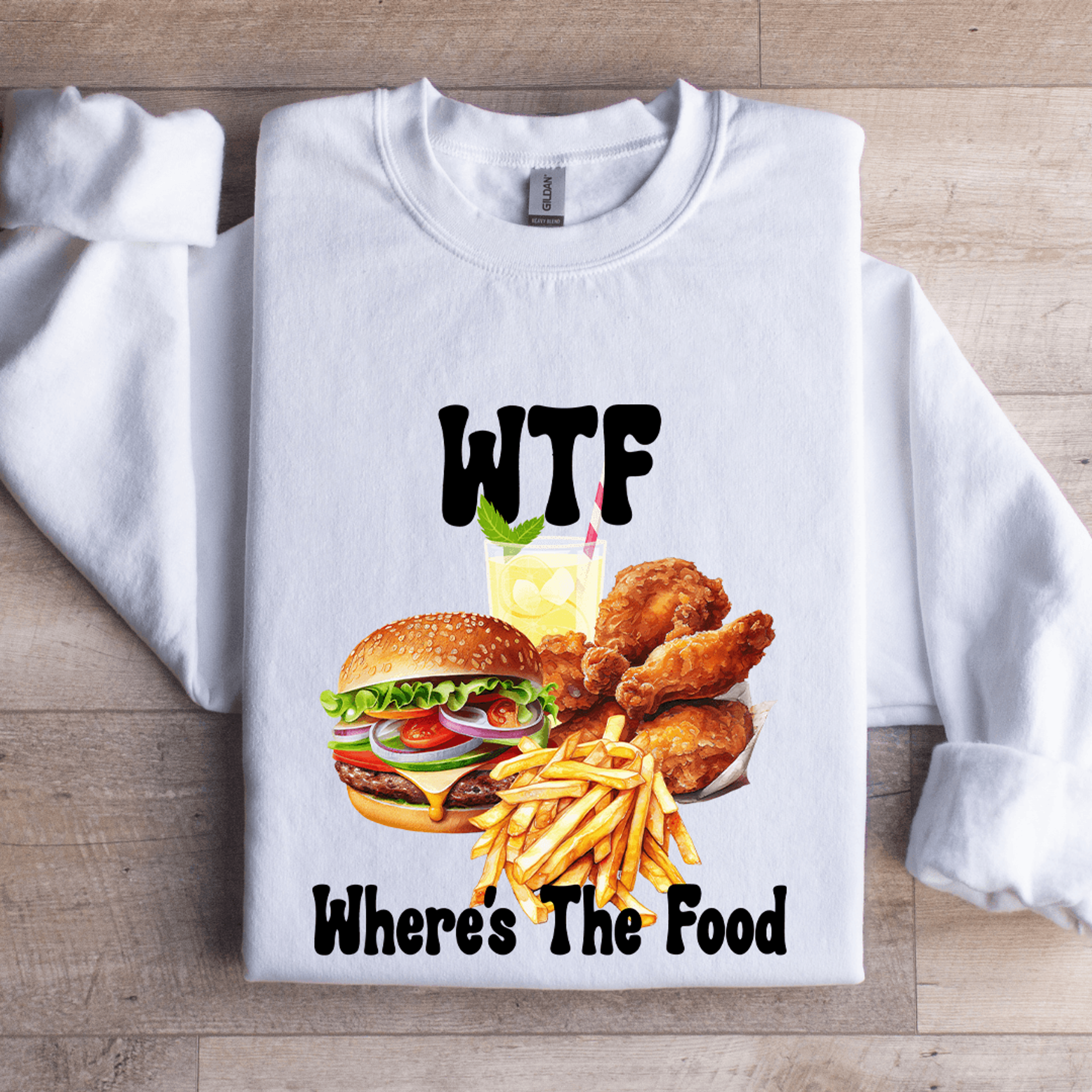 wtf where's the food sweatshirt