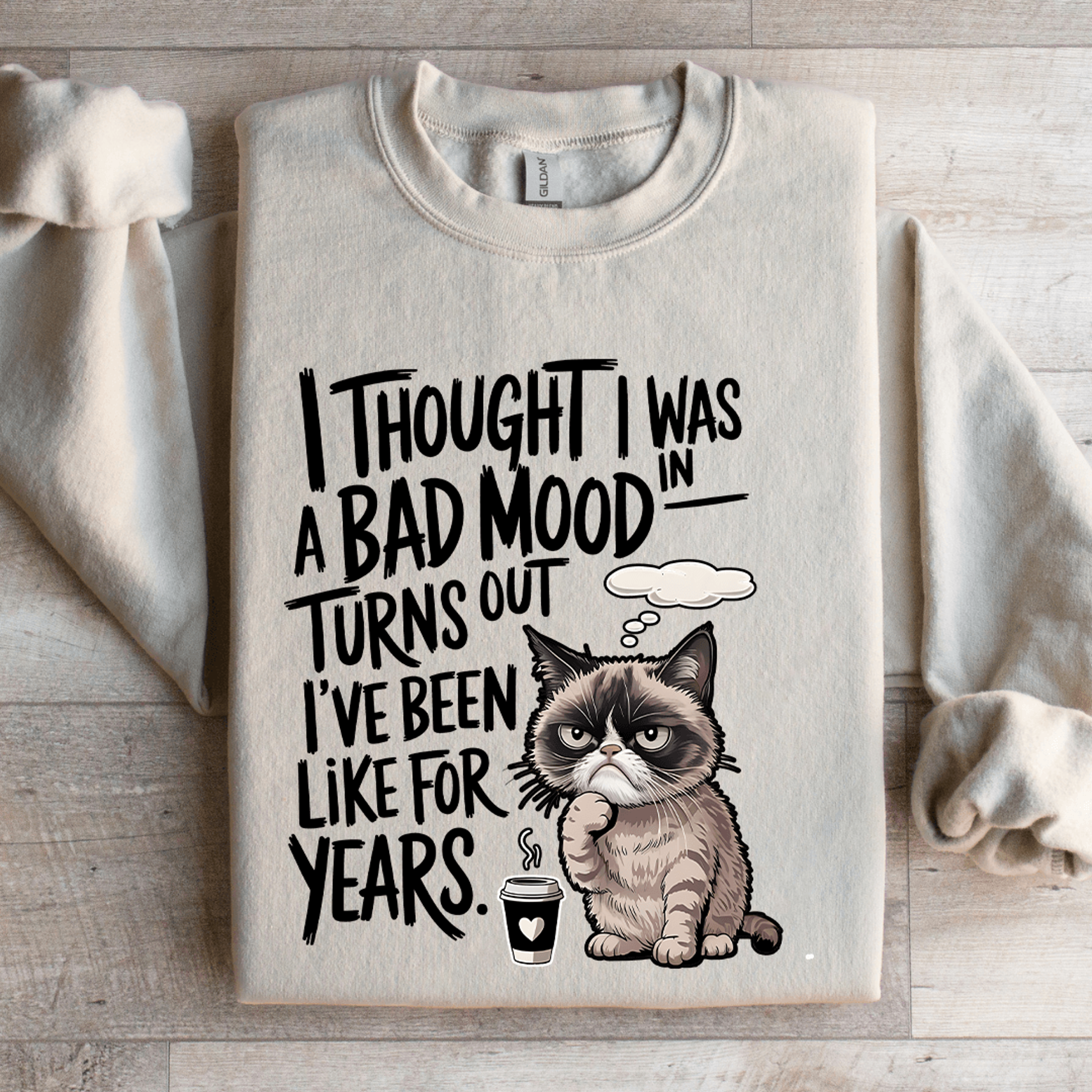 i thought i was in a bad mood turns out sweatshirt