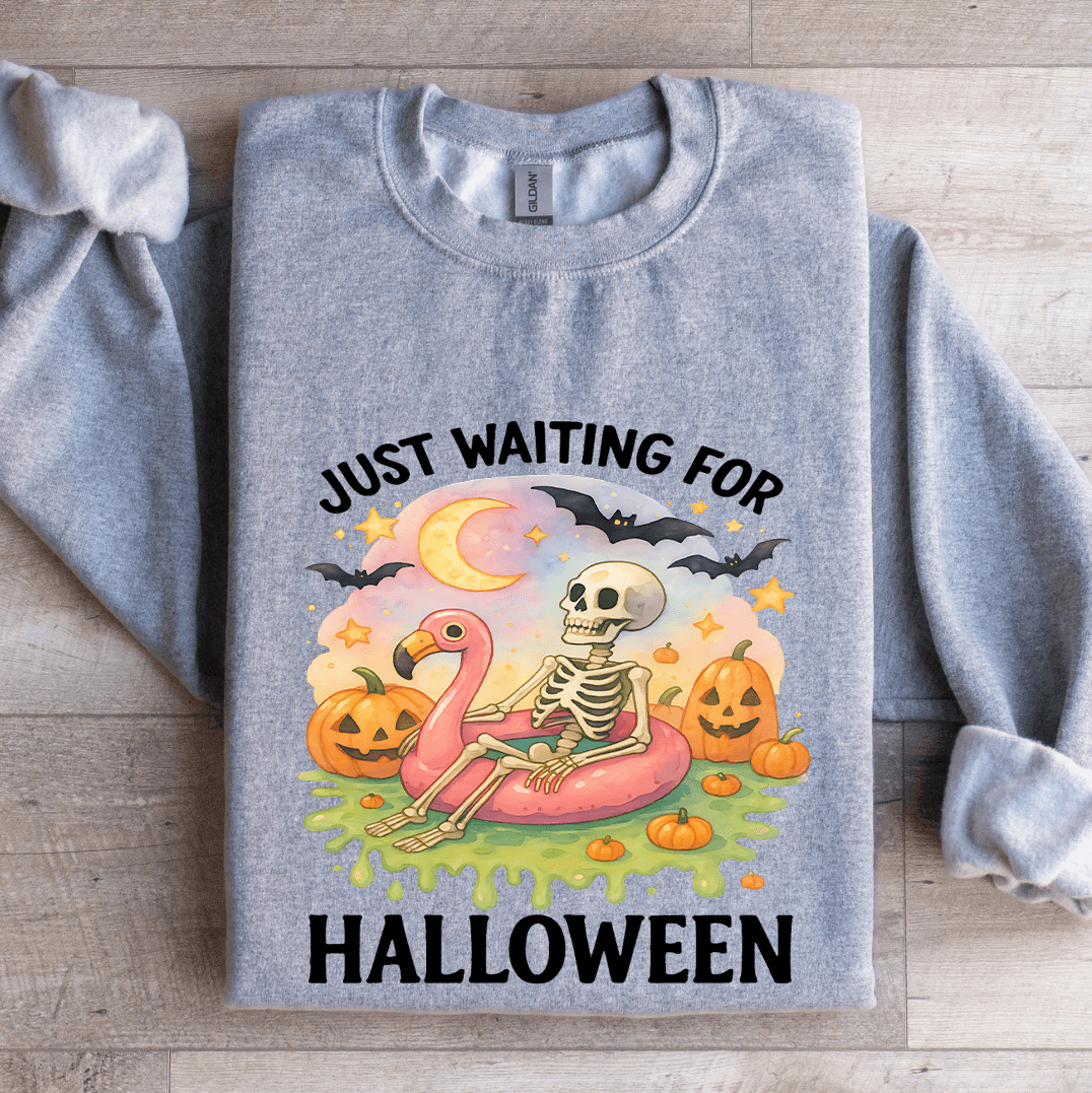 just waiting for halloween sweatshirt