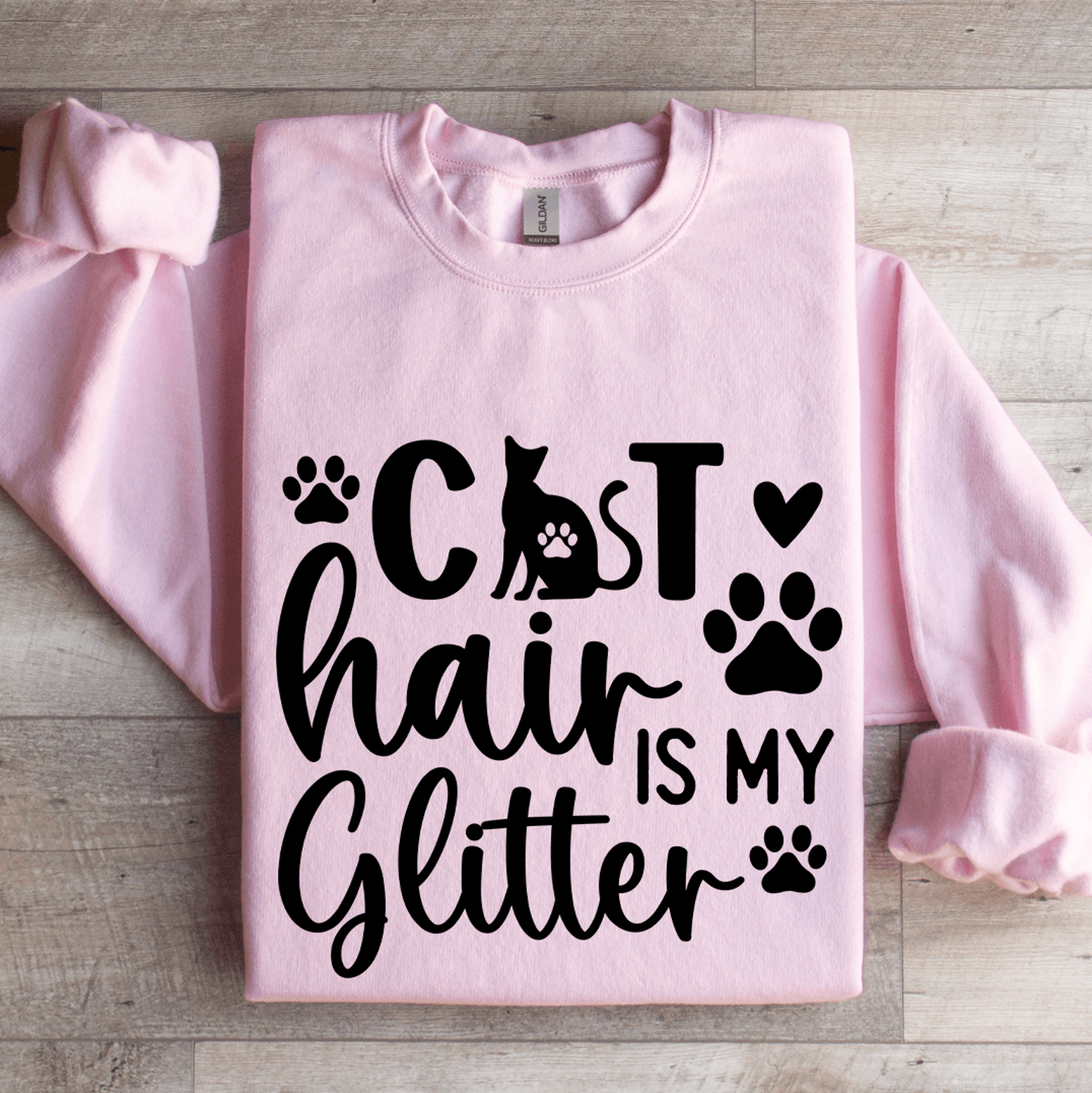 cat hair is my glitter sweatshirt