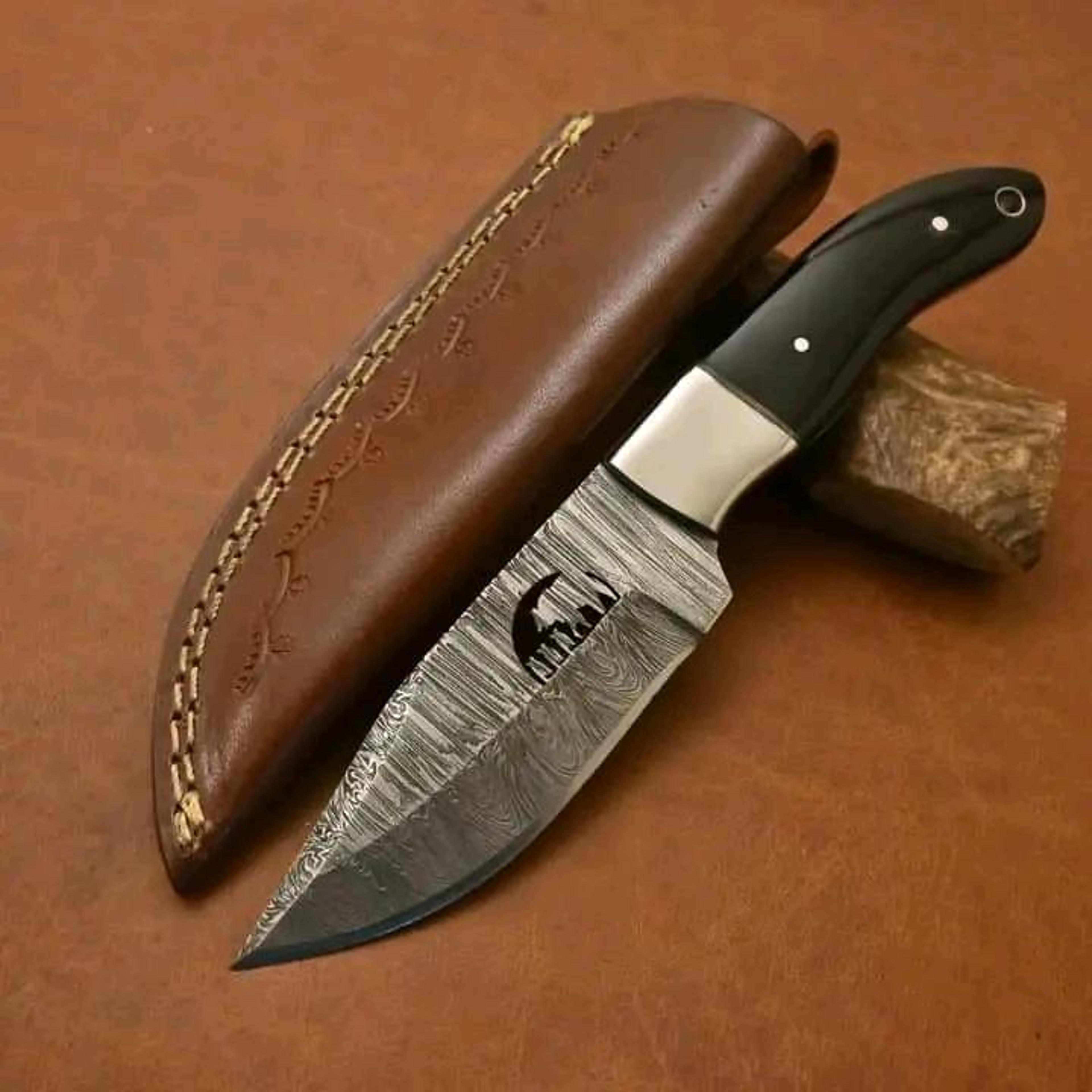 handcrafted damascus steel fixed blade knife – 10" artisan collectible