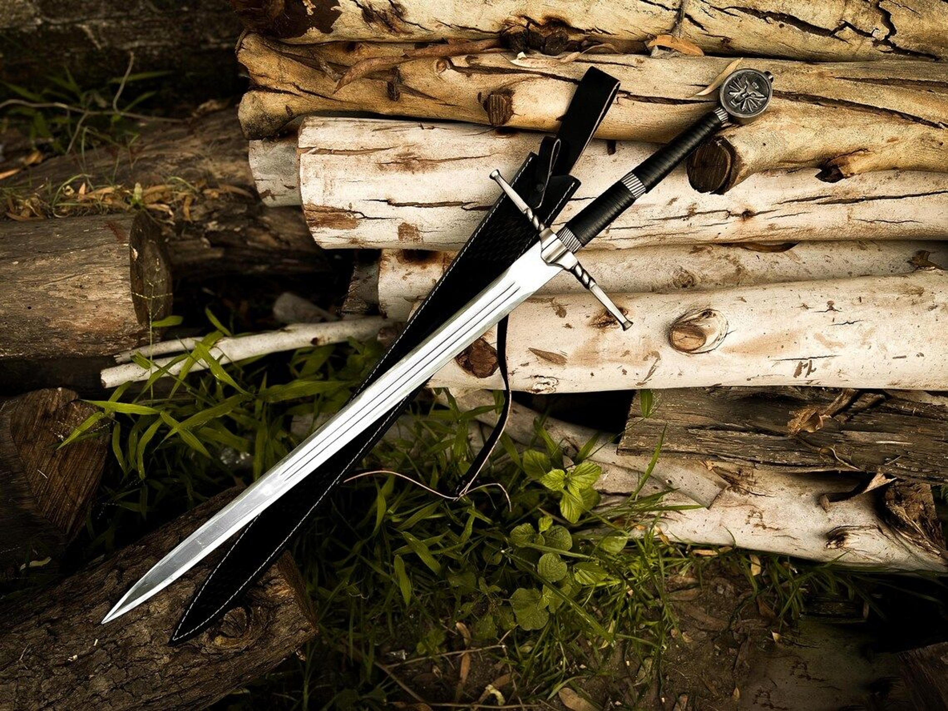 witcher wild hunt sword | sword of geralt of rivia | white wolf steel replica sword 40 inch