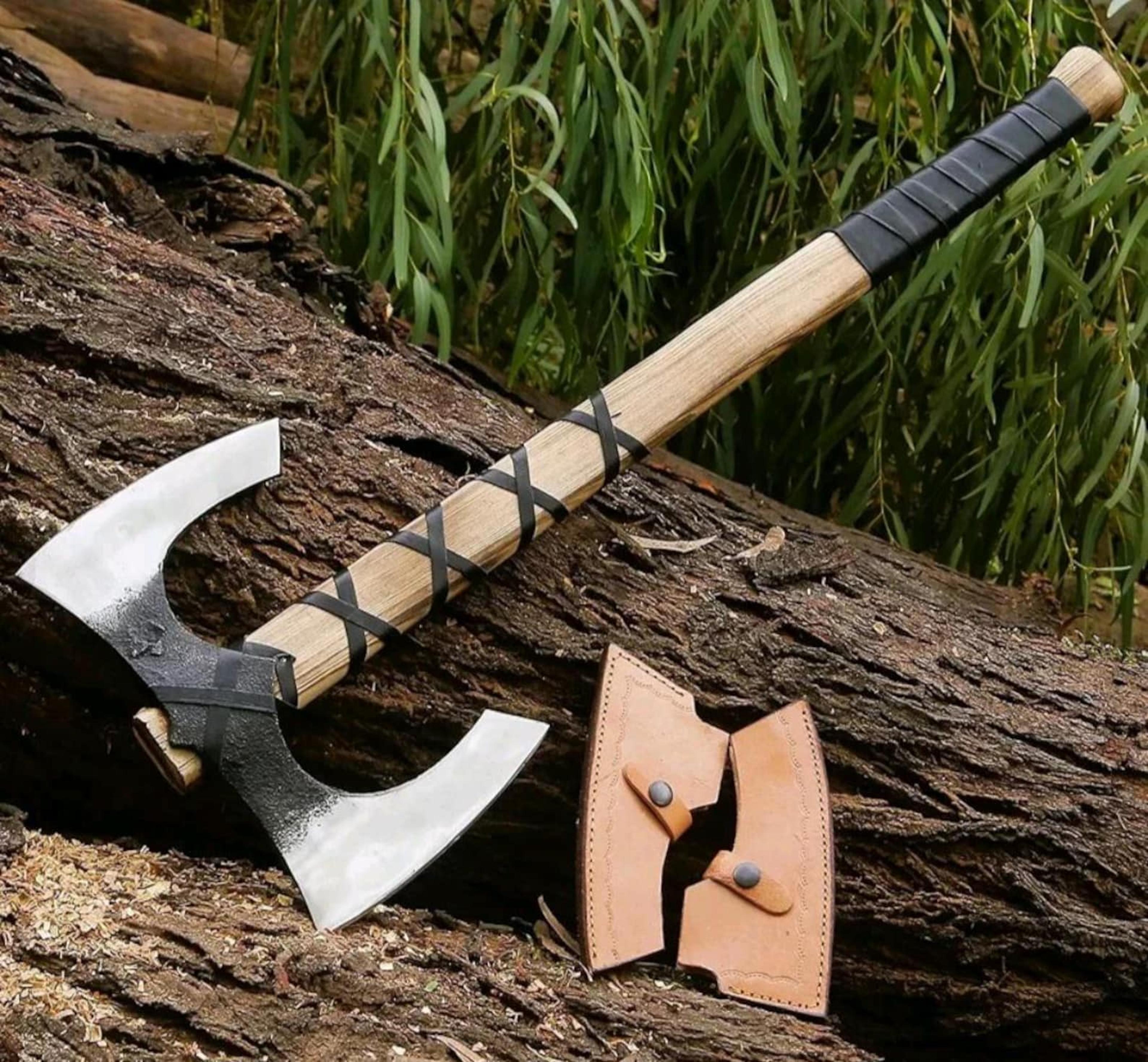 medieval throwing axe | impressive norse fantasy display gift for him | collector & gift piece