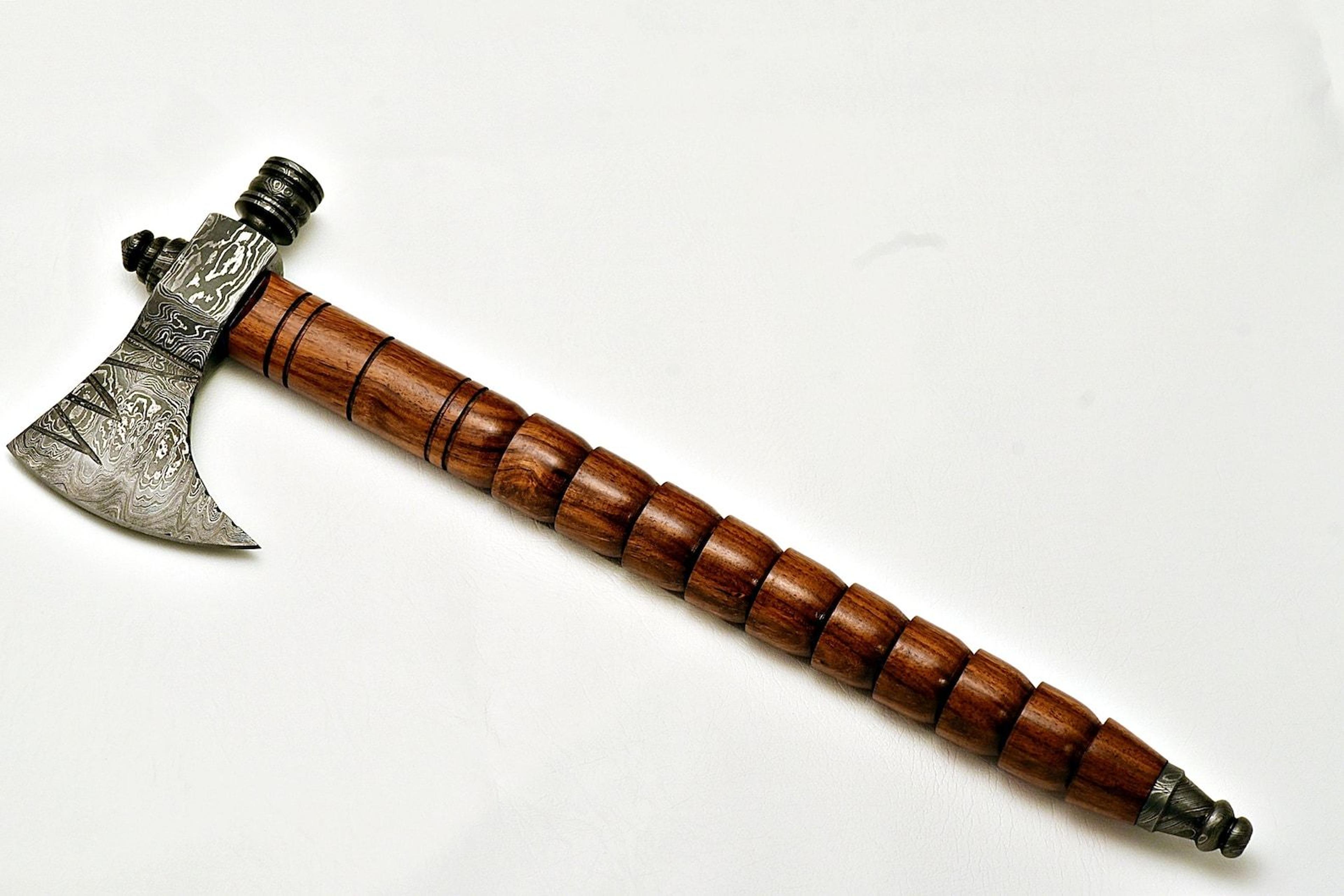 handmade damascus steel tomahawk | sk axe hatchet with rosewood handle | gifting for special occasions | hunting trips