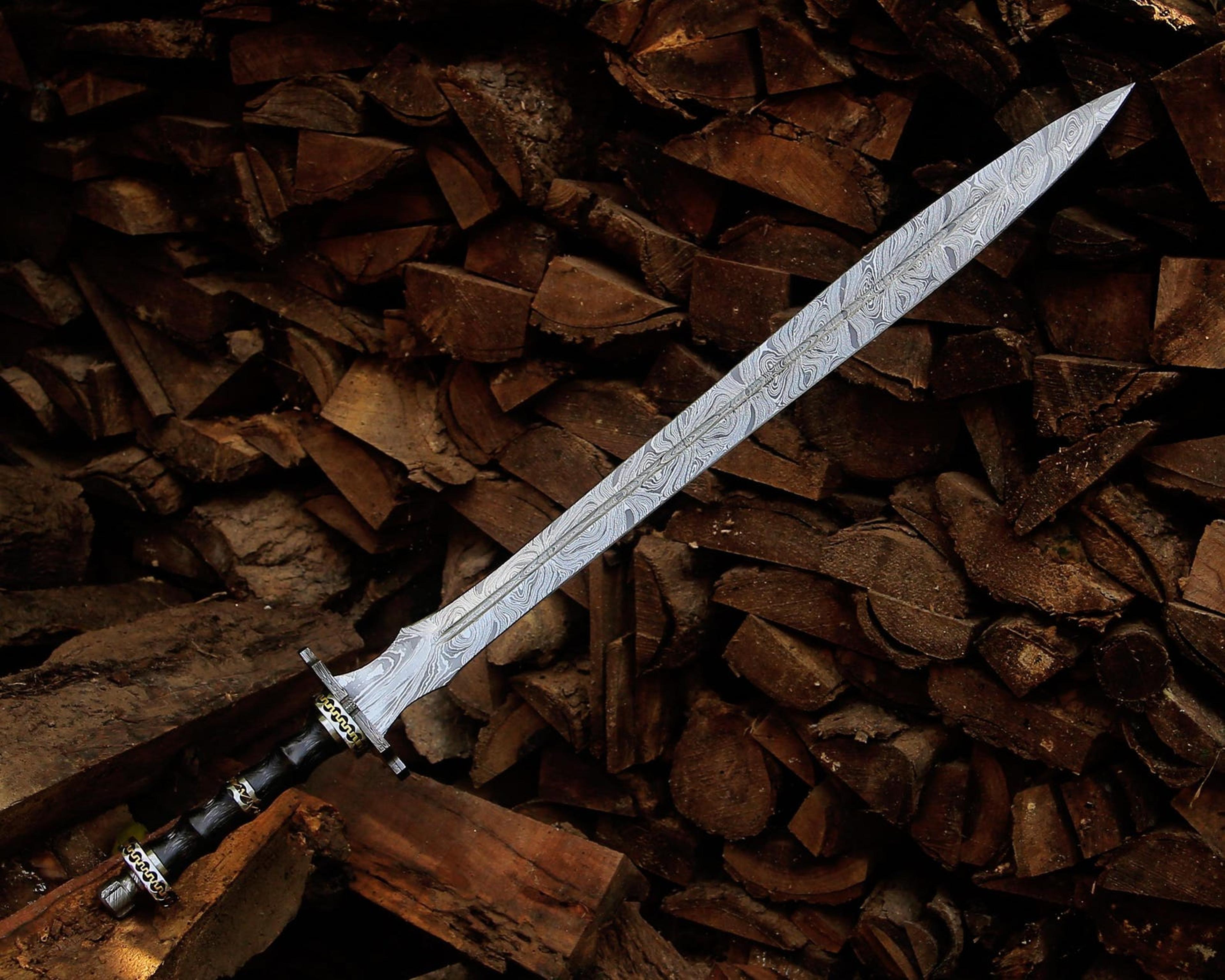 handmade damascus steel long sword 40" medieval knight fantasy collector sword