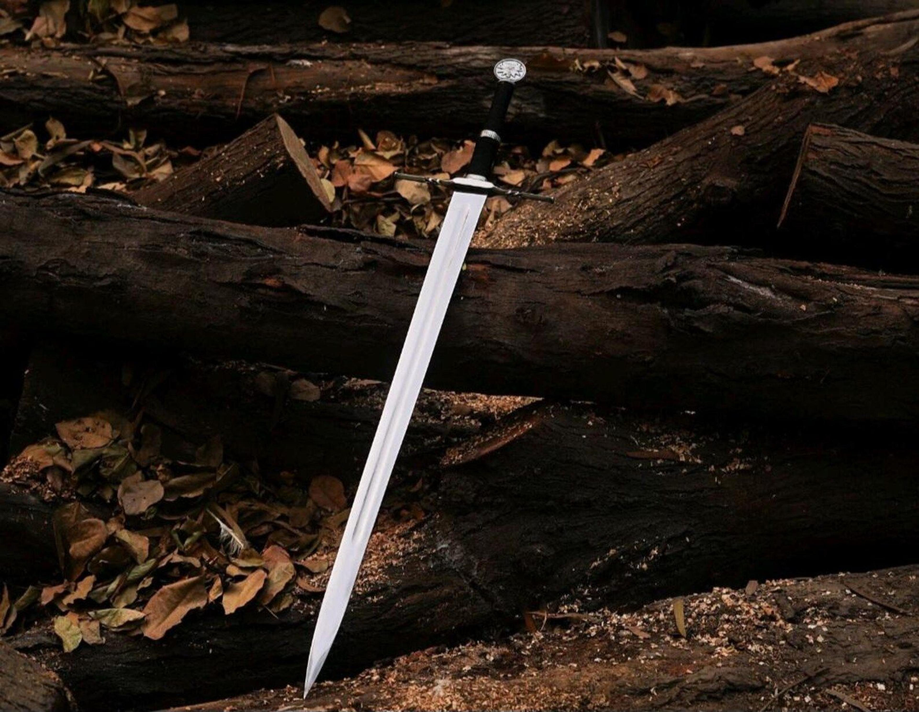 medieval fantasy long sword handcrafted steel blade with scabbard collector display sword