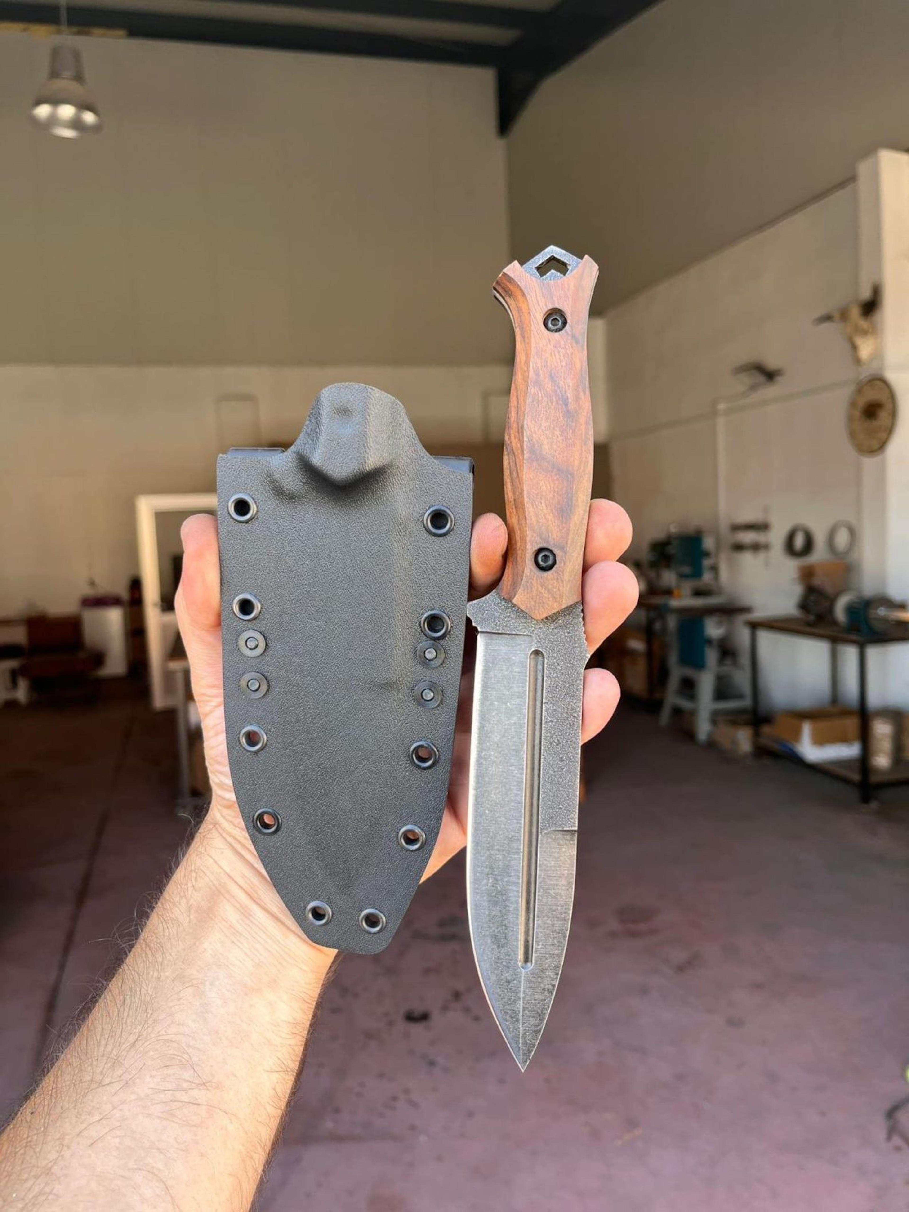 tactical sleipner steel knife – walnut wood full tang survival blade | hunting knife | camping knife |outdoor adventures
