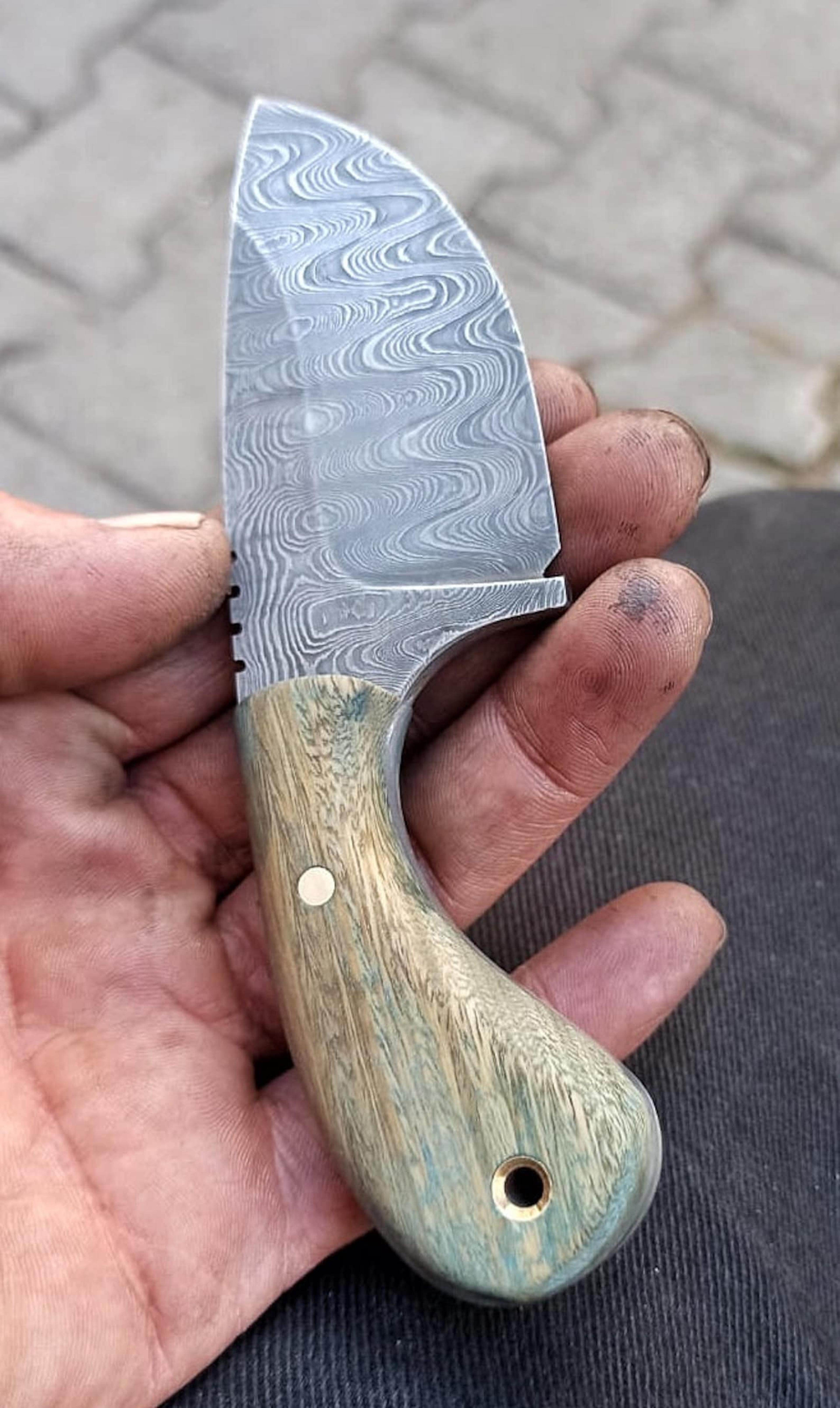 premium 150 layer damascus steel skinning knife for edc & outdoor use