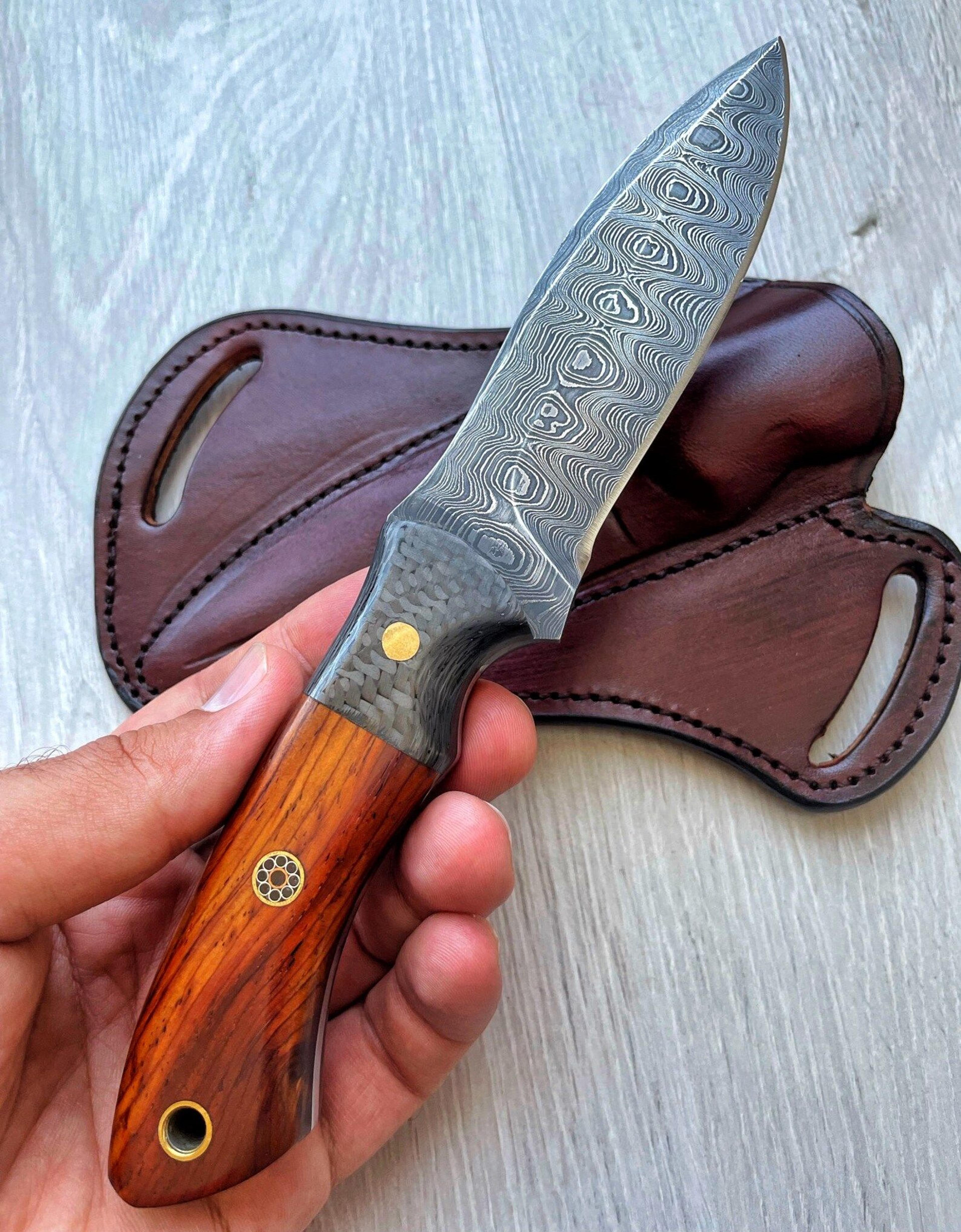 damascus hunting knife 150 layers blacksmith made camping knife cocobolo wood handle