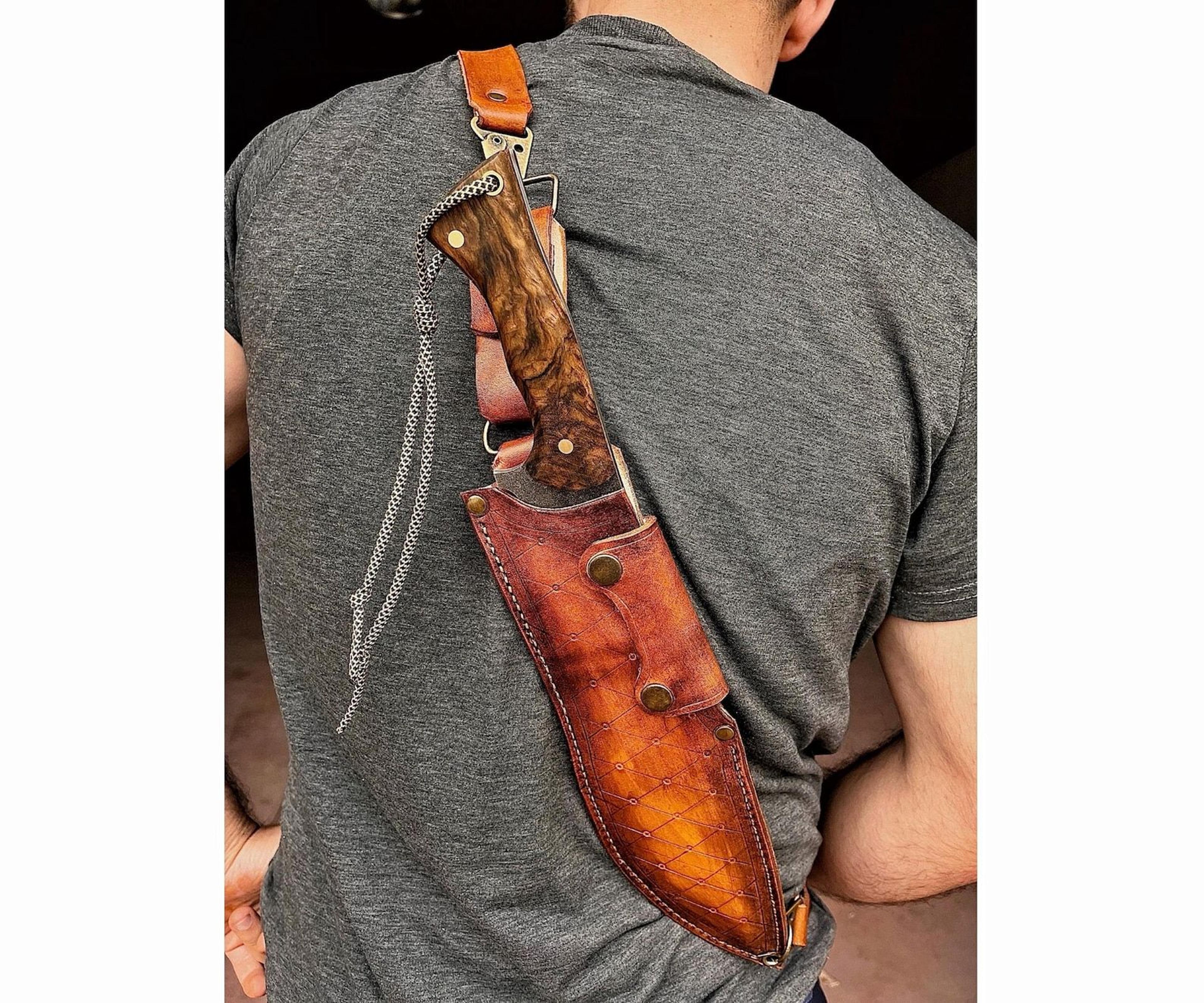 premium stonewashed sleipner steel machete with walnut wood handle