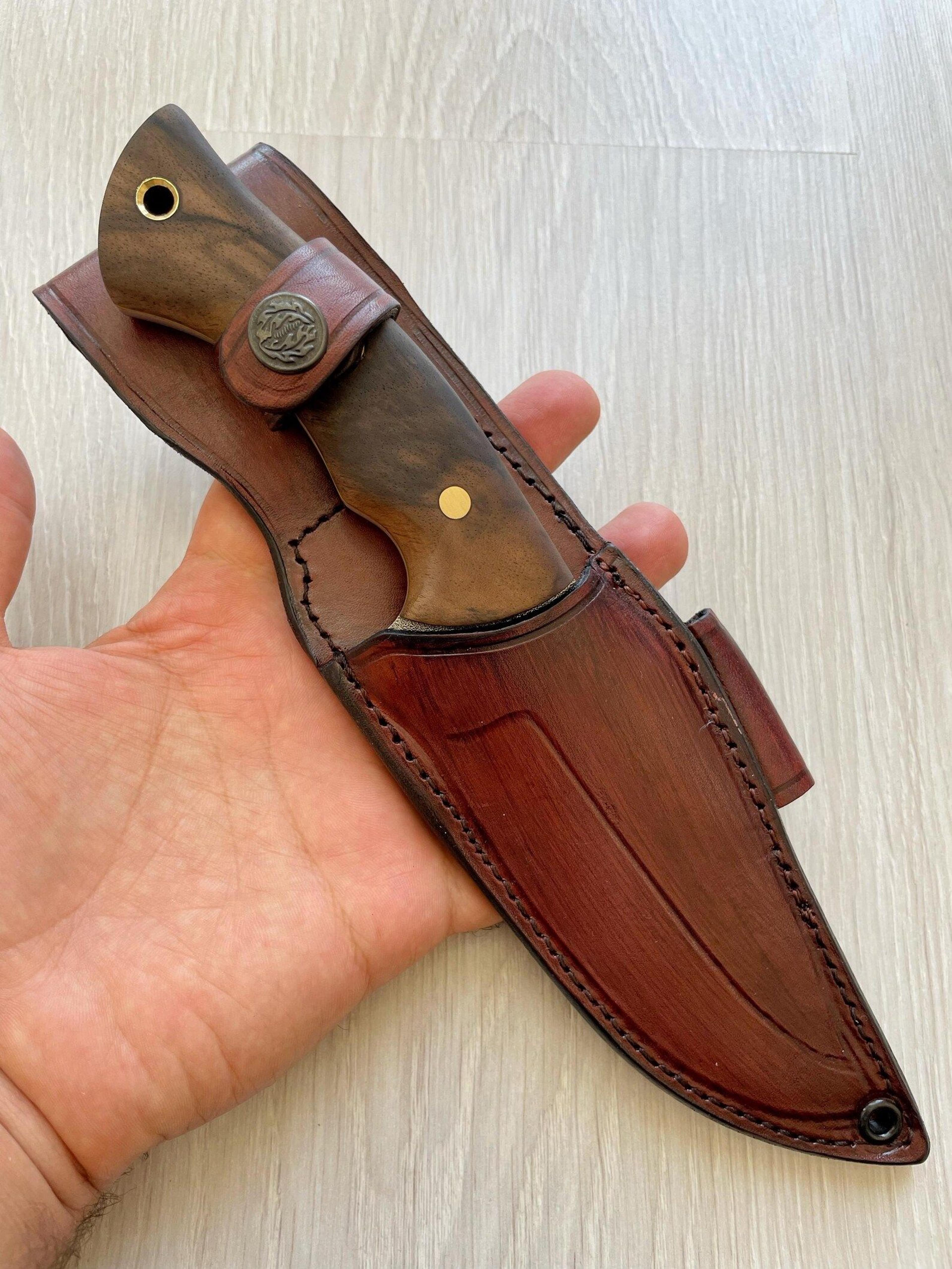 hunting knife n690 steel heavy duty camping survival knife walnut wood handle