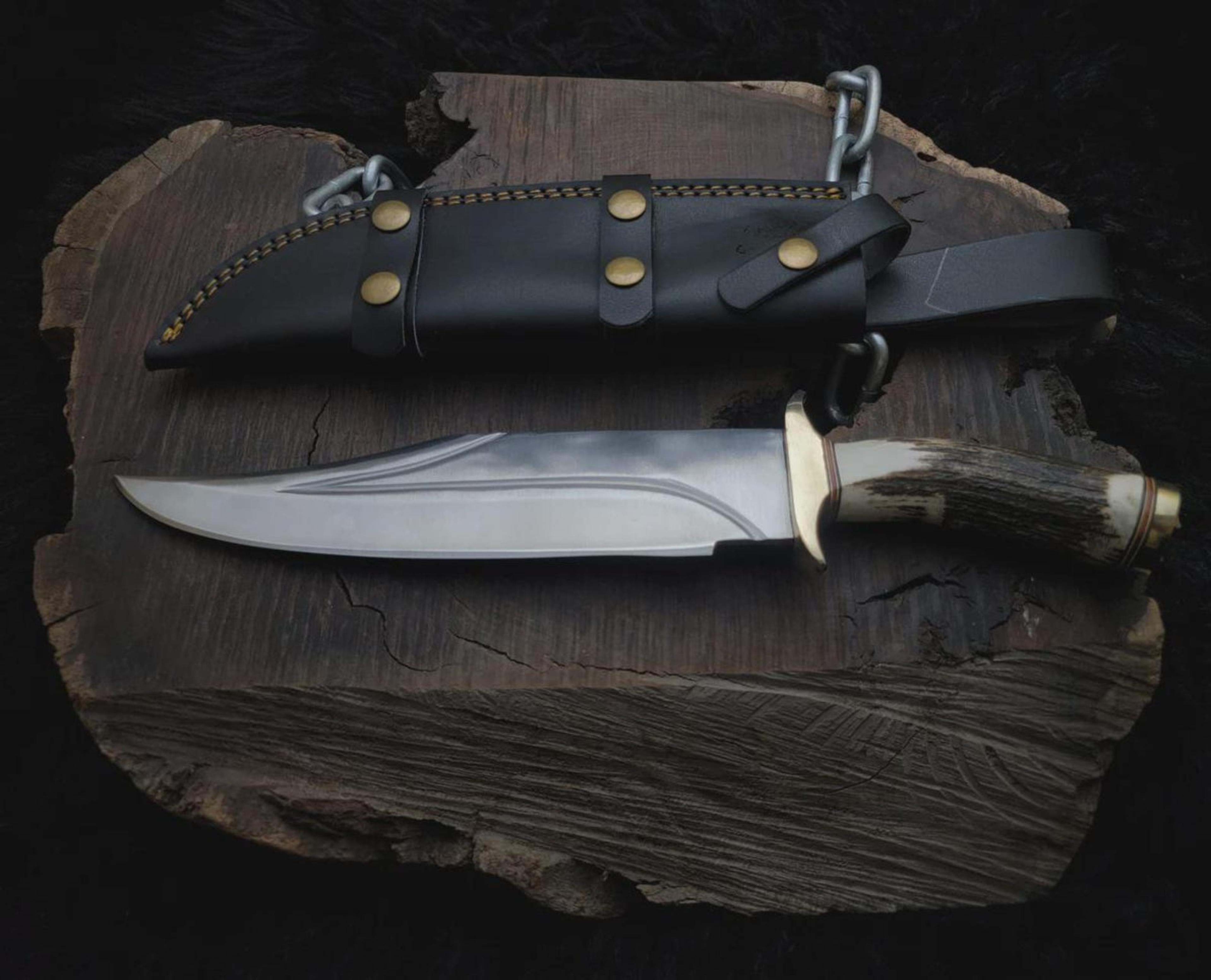 handmade movie inspired replica knife with decorative leather sheath