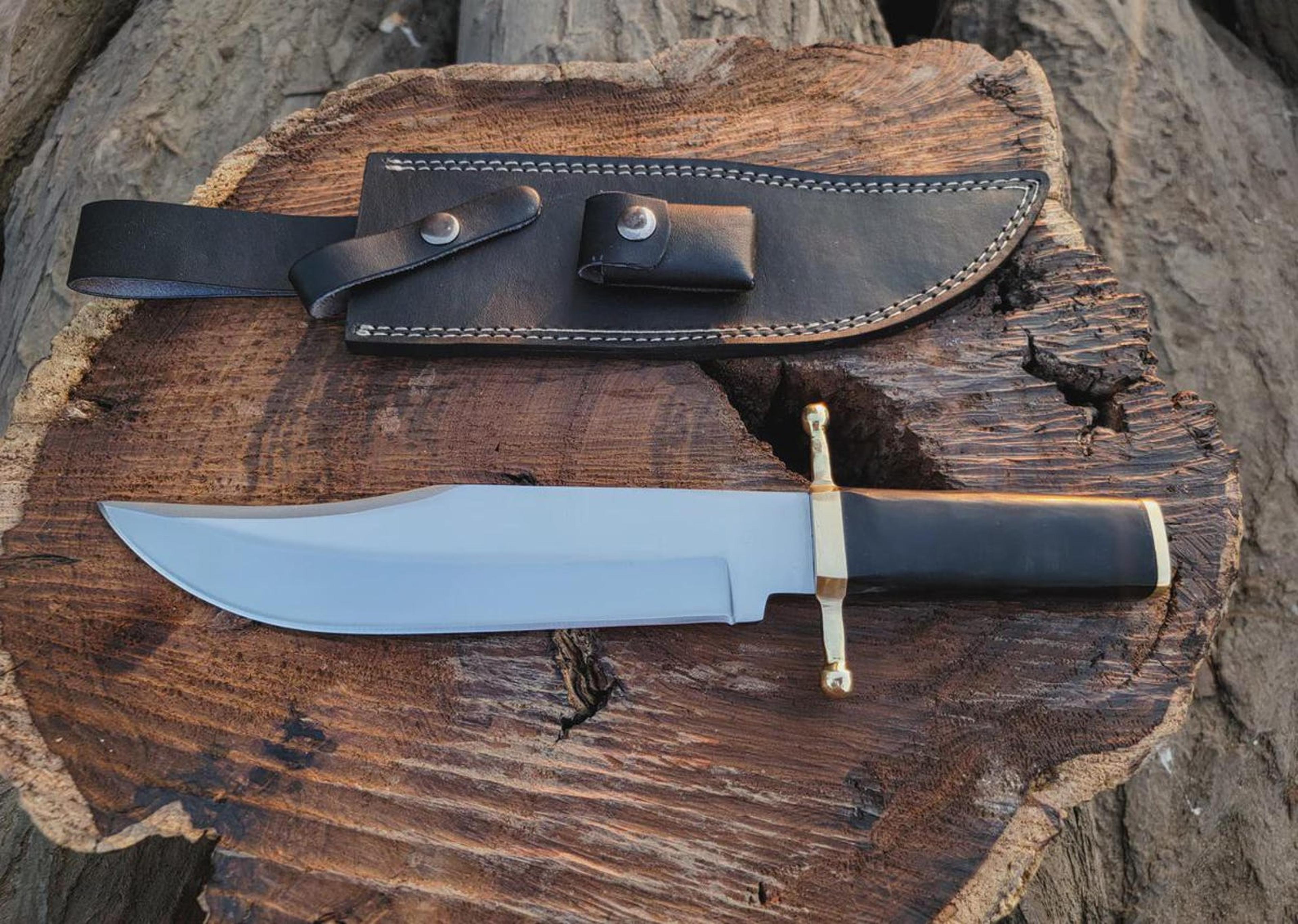custom d2 steel bowie hunting knife buffalo horn handle collector gift