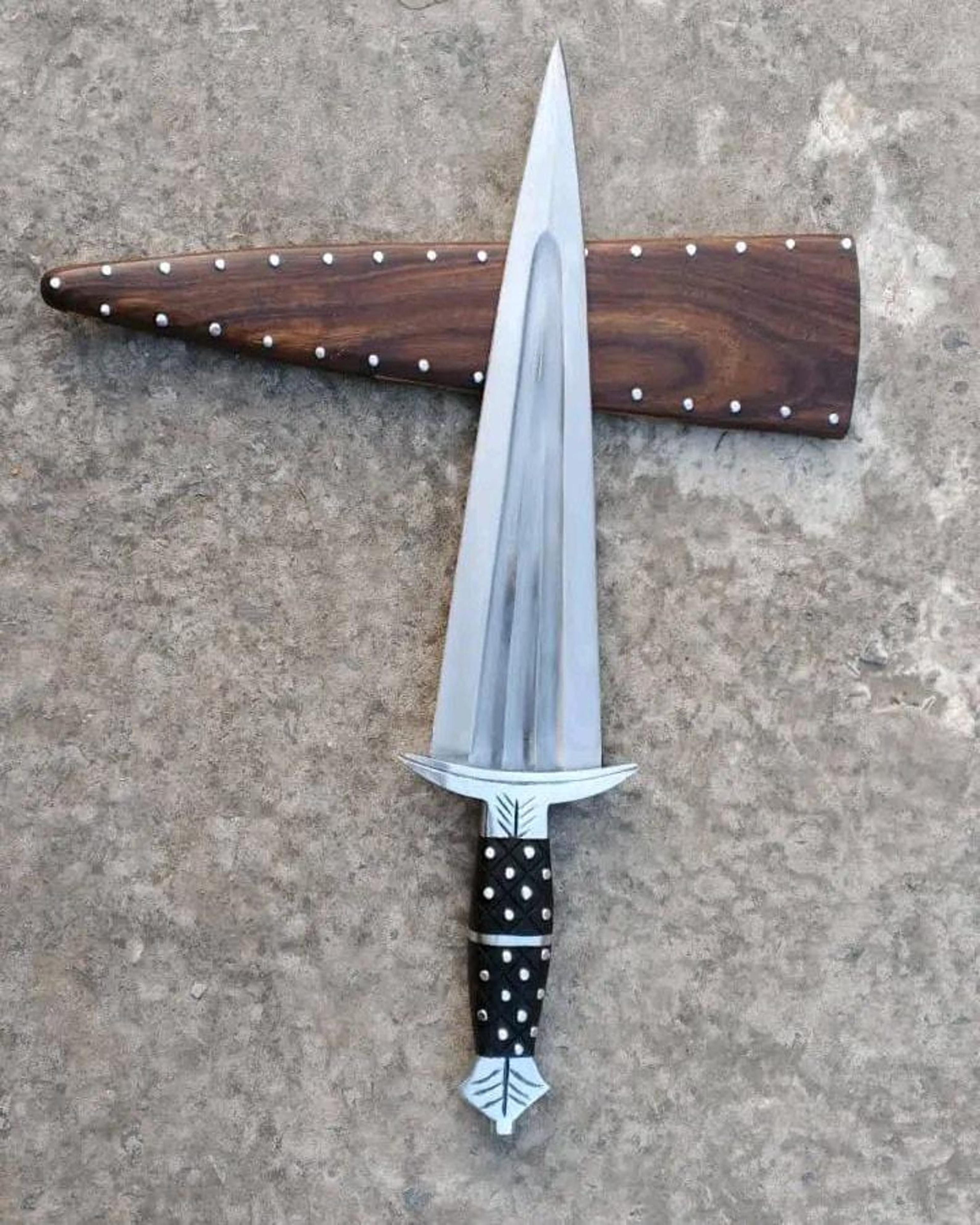 premium handmade survival knife wooden scabbard fixed blade gift for men