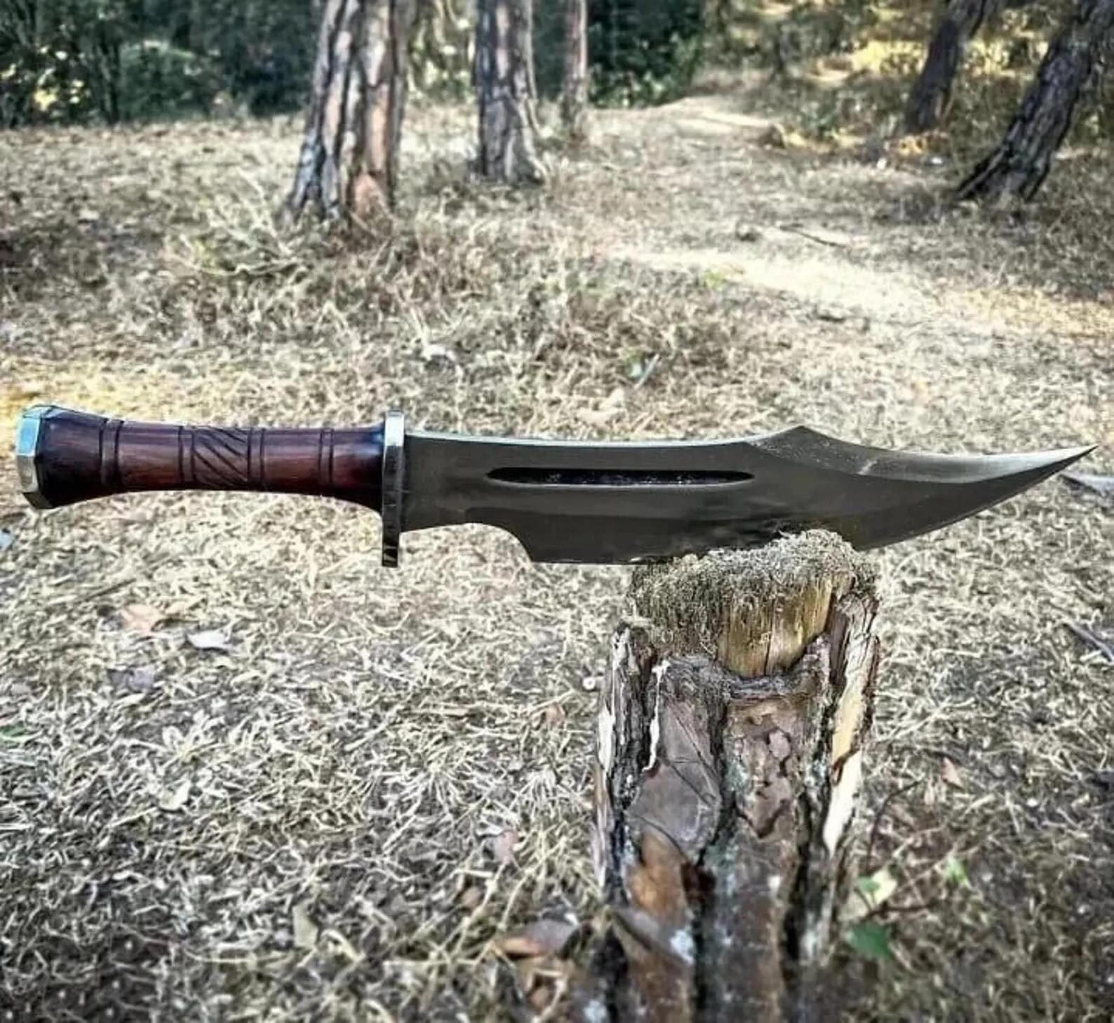 handmade bowie knife | custom 5160 spring steel hunting blade | camping & tactical gift for him - unique outdoor gift