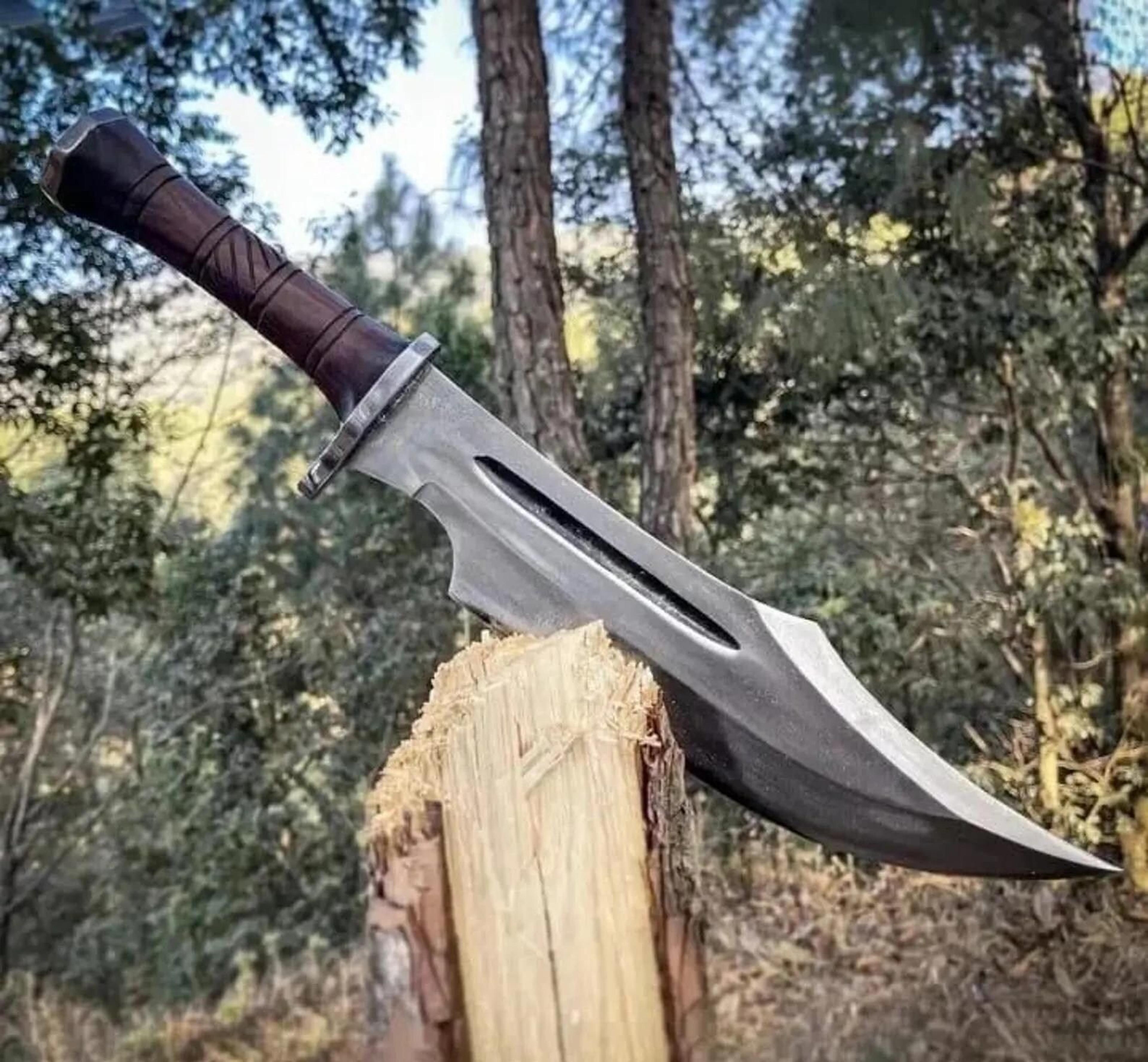 handmade bowie knife | custom 5160 spring steel hunting blade | camping & tactical gift for him