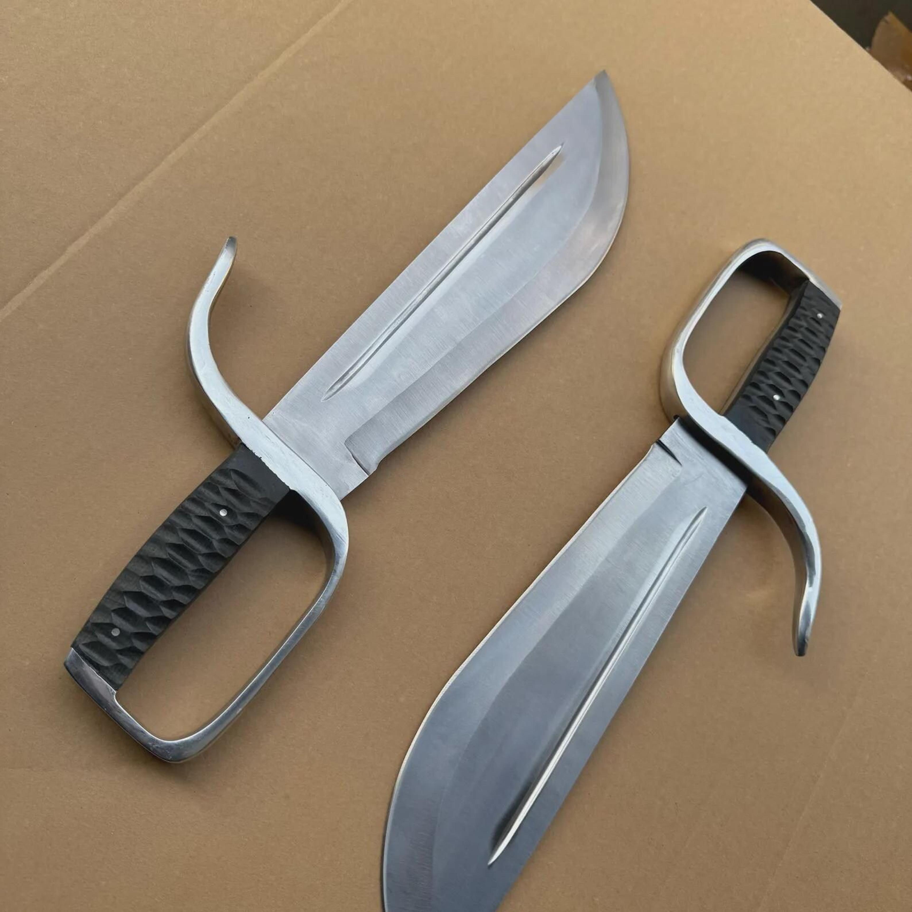 handcrafted wing chun training blades with leather sheaths - high carbon steel construction and randall-inspired design
