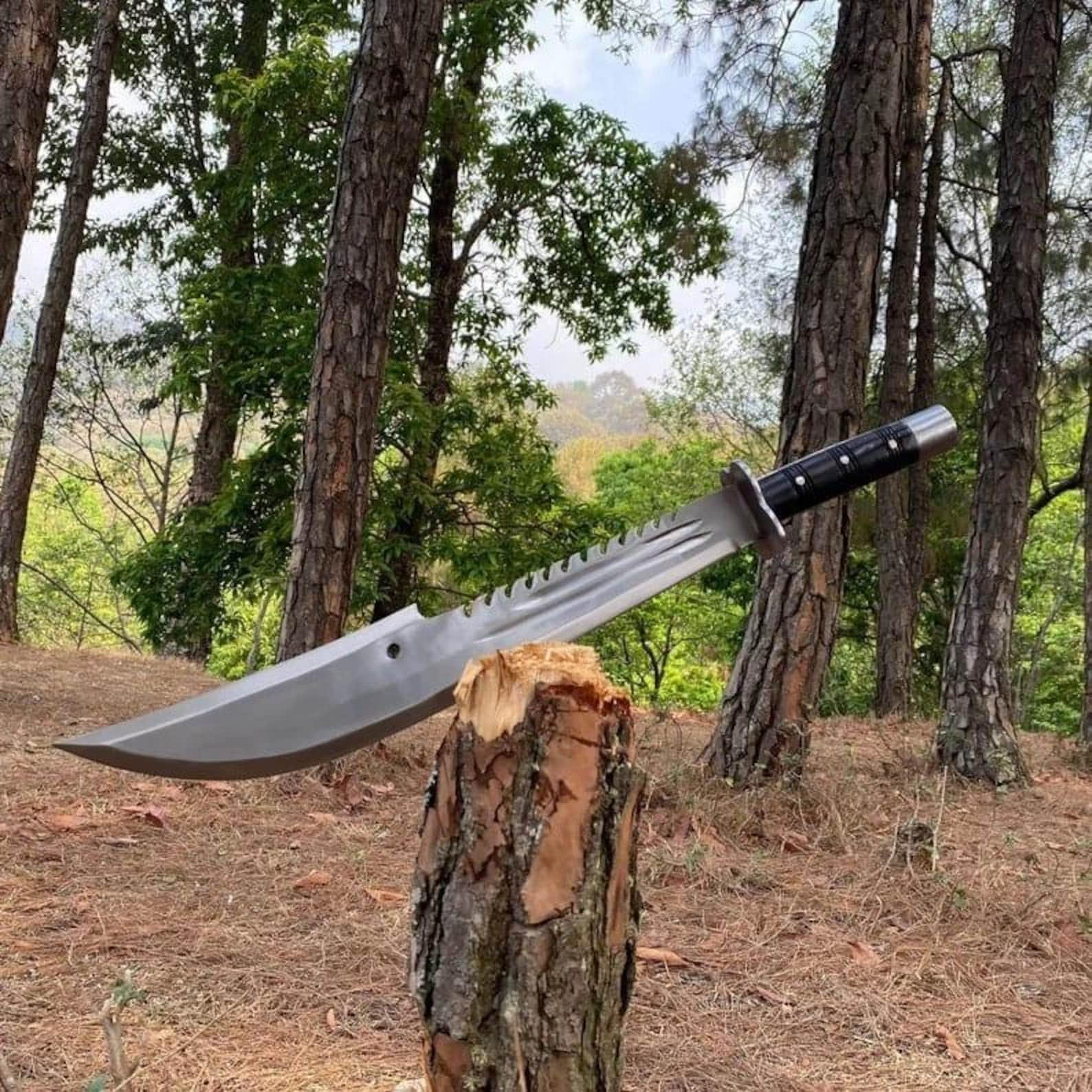 handcrafted carbon steel blade survival knife with wood handle for hunting camping outdoor adventures