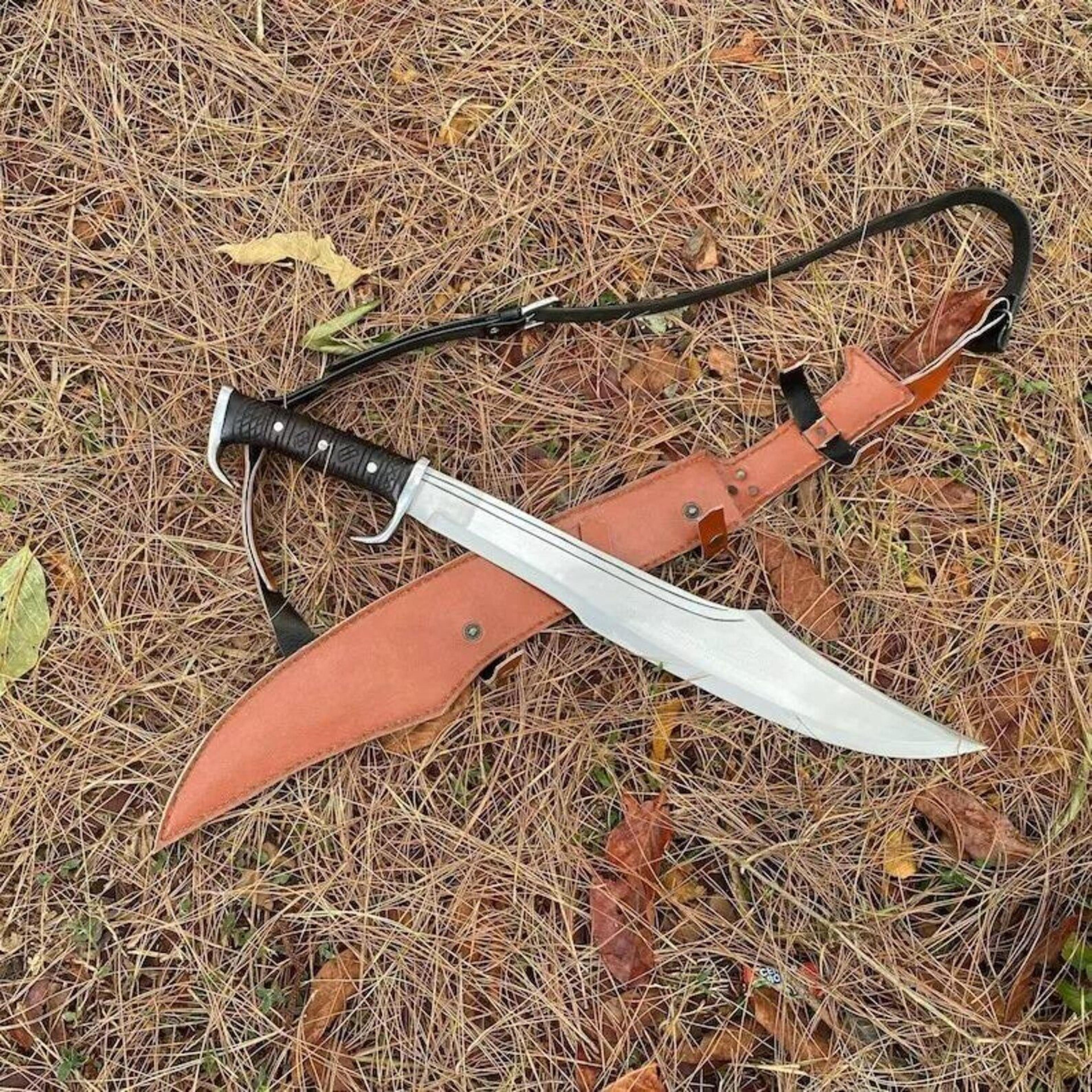 custom handmade tactical machete sword with carbon steel blade for hunting and camping adventures