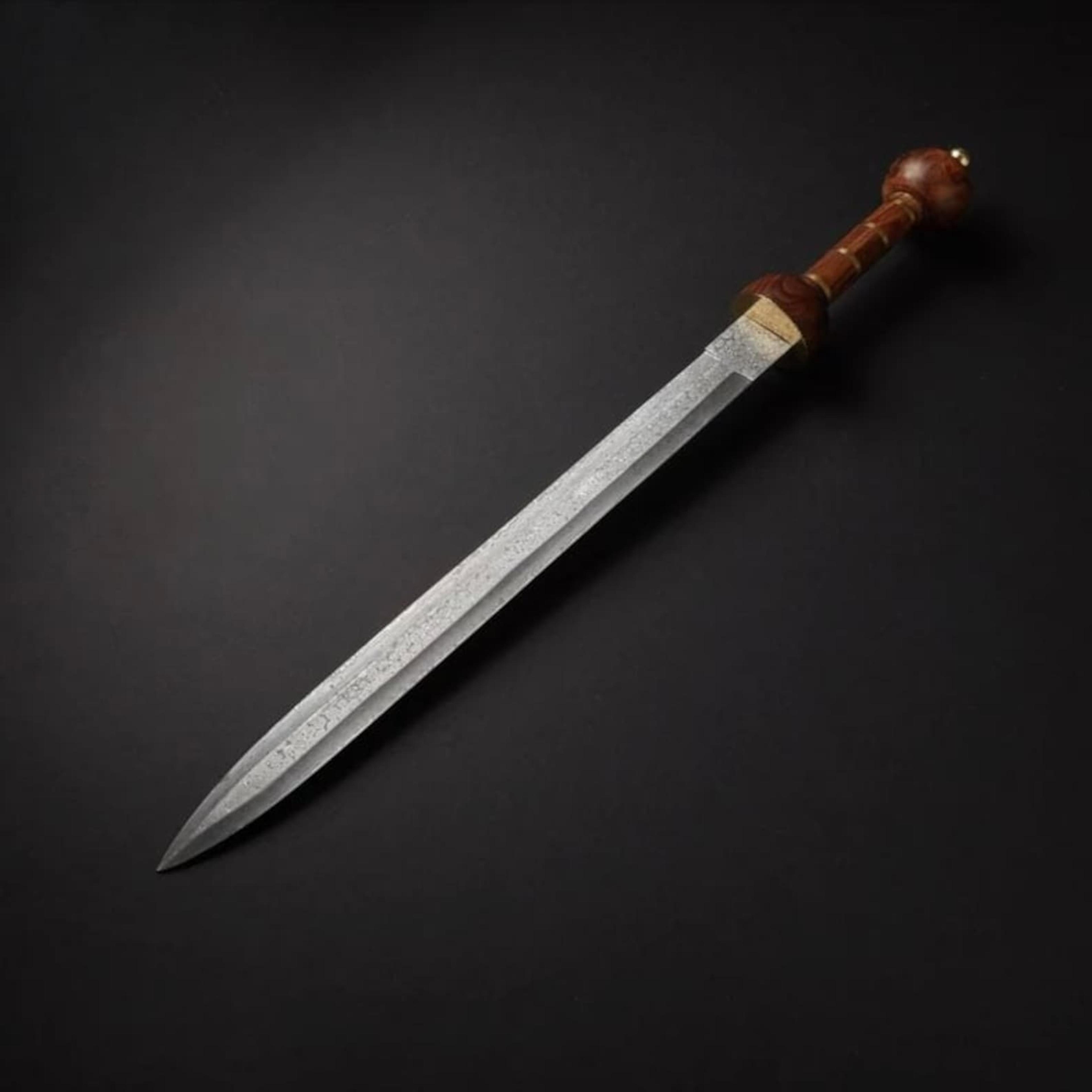 roman gladius sword with hardwood handle & leather sheath | medieval fixed blade collectible | gift for history collecto