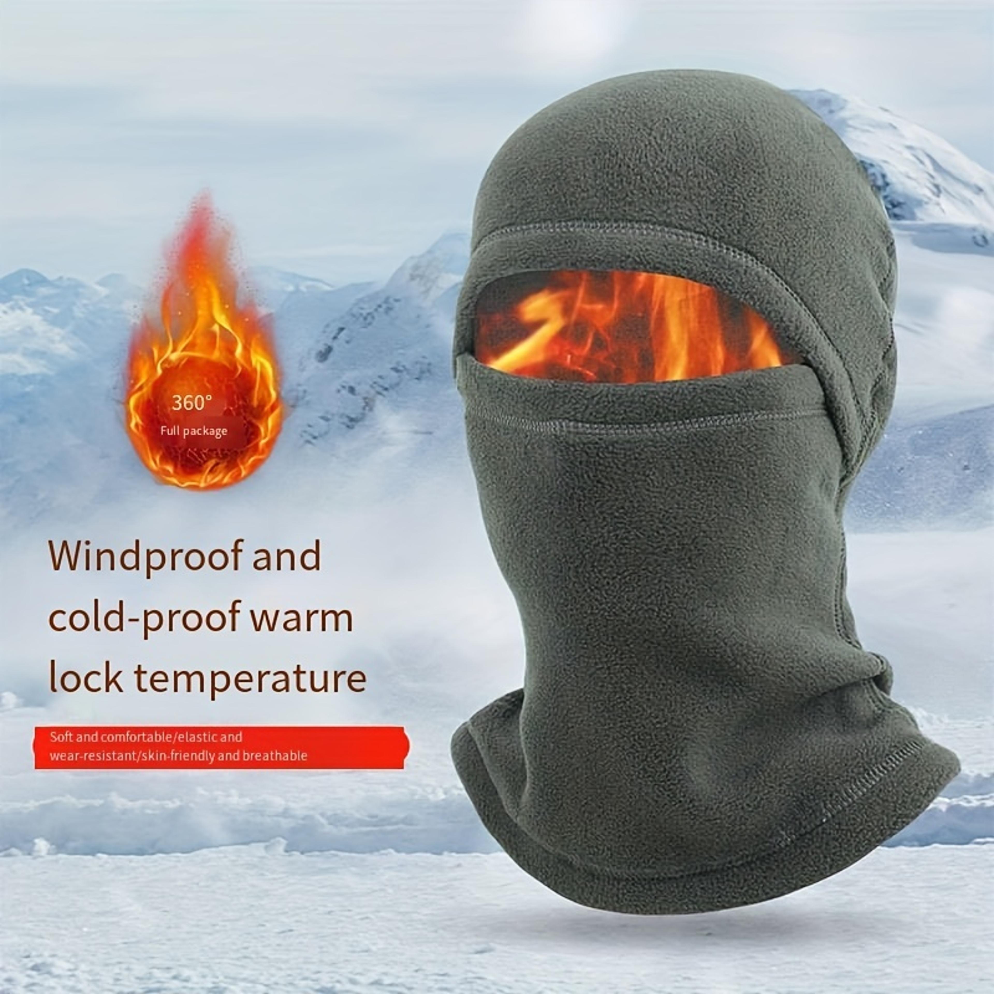 1pc unisex's balaclava hat with ear warmer solid color knitting beanie hat breathable face mask for outdoor sports