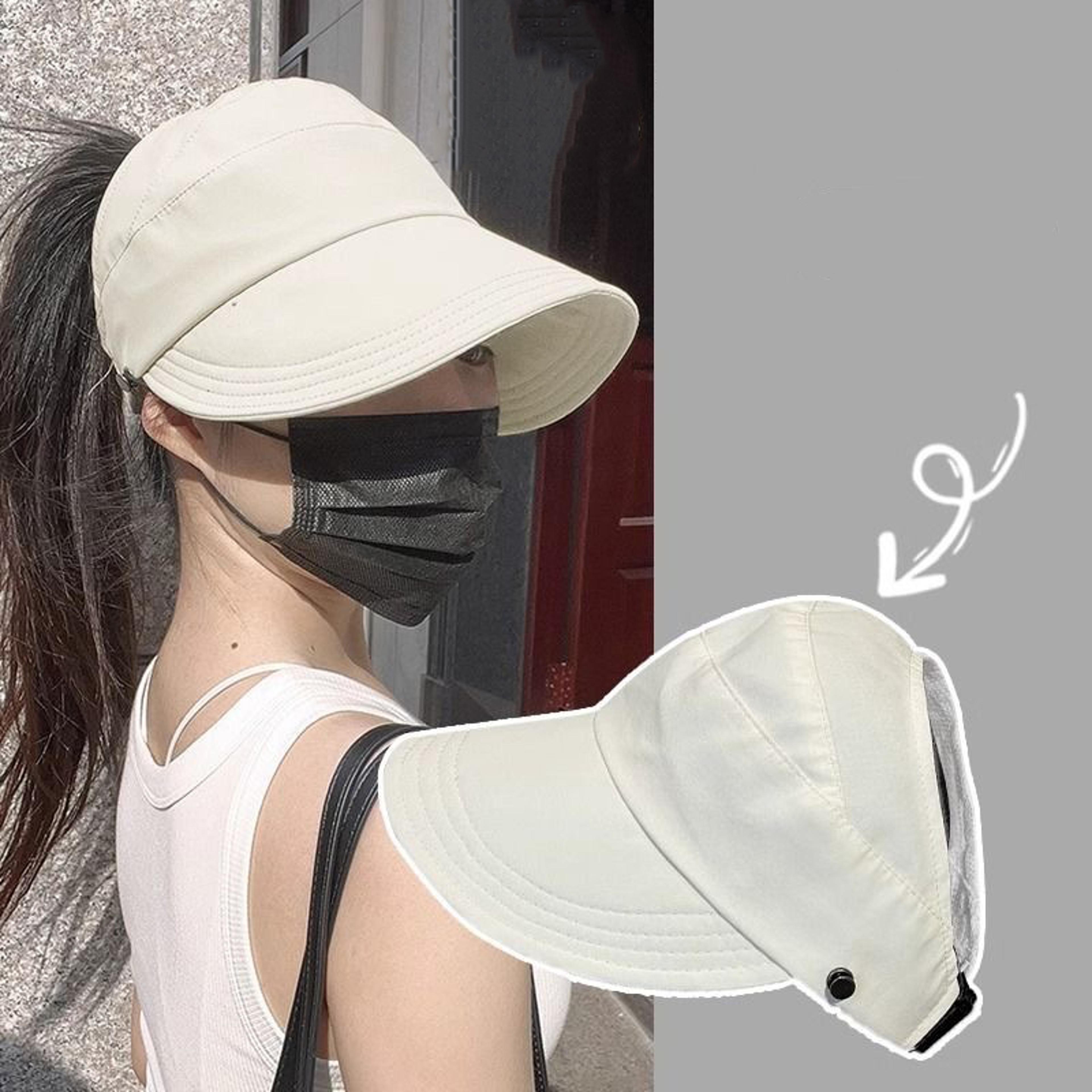 women's summer empty cap, quick dry outdoor visor, thin sunscreen hat, upgrade style with mask holder.