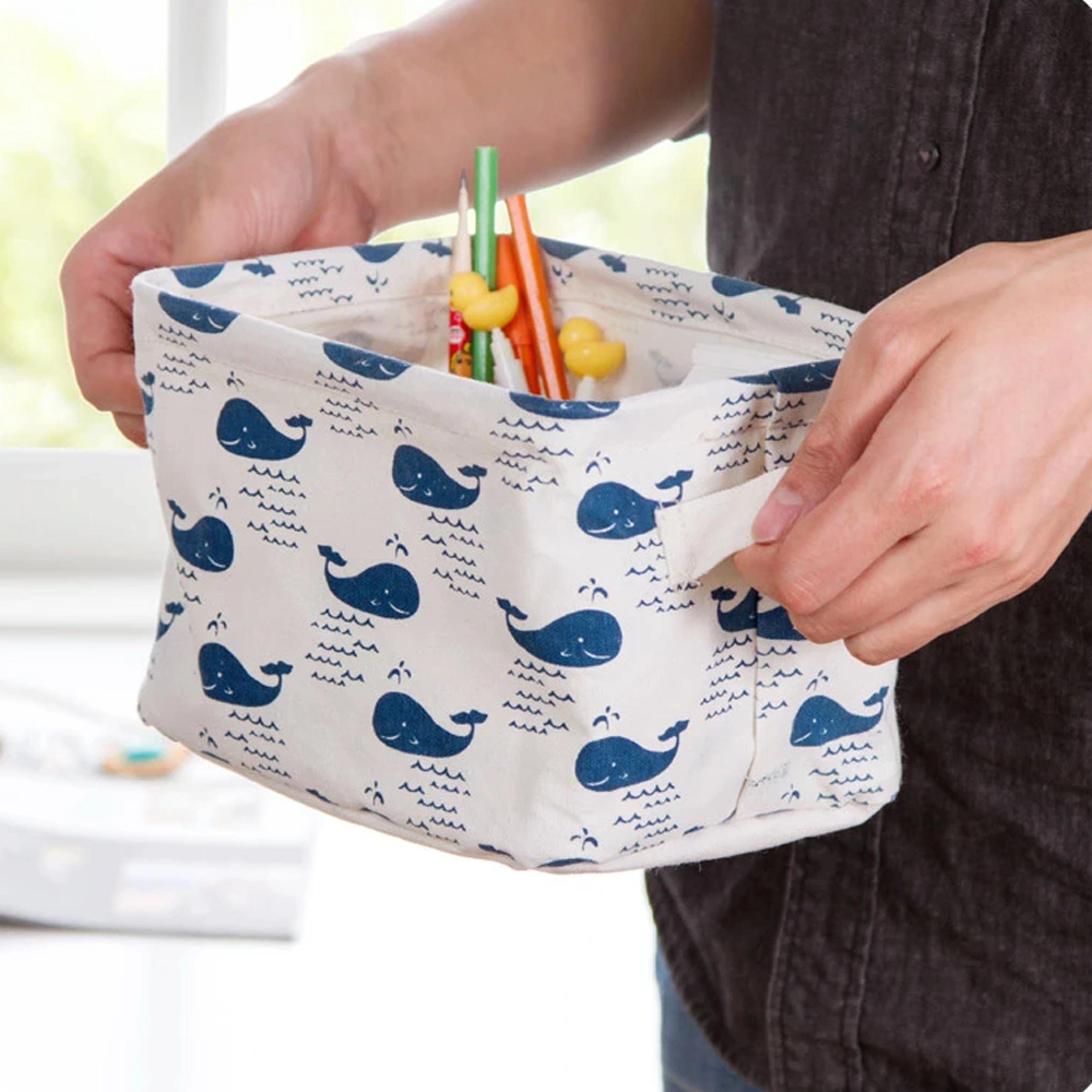 desktop fabric storage basket