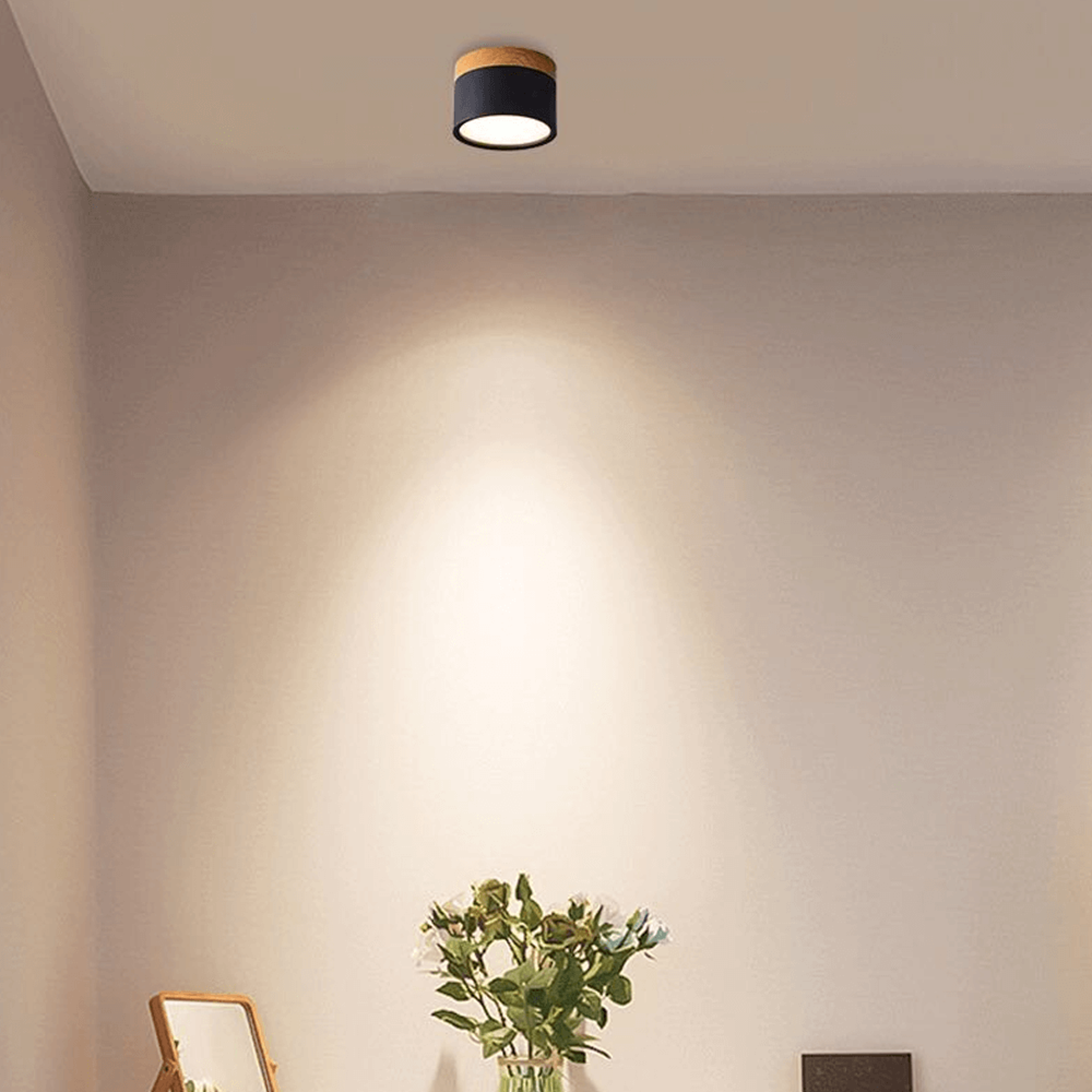 nordic wood led dimmable ceiling light