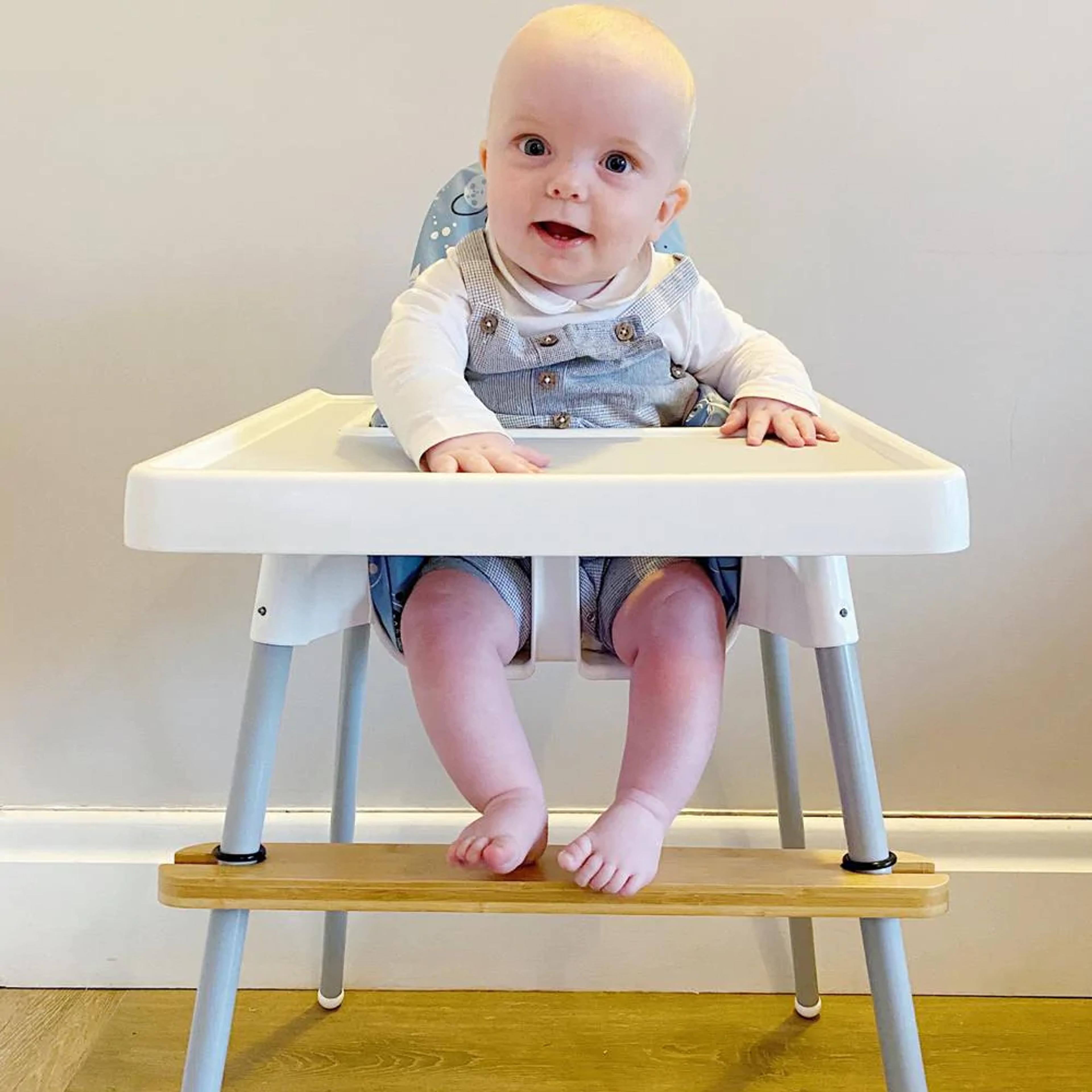 adjustable bamboo highchair footrest