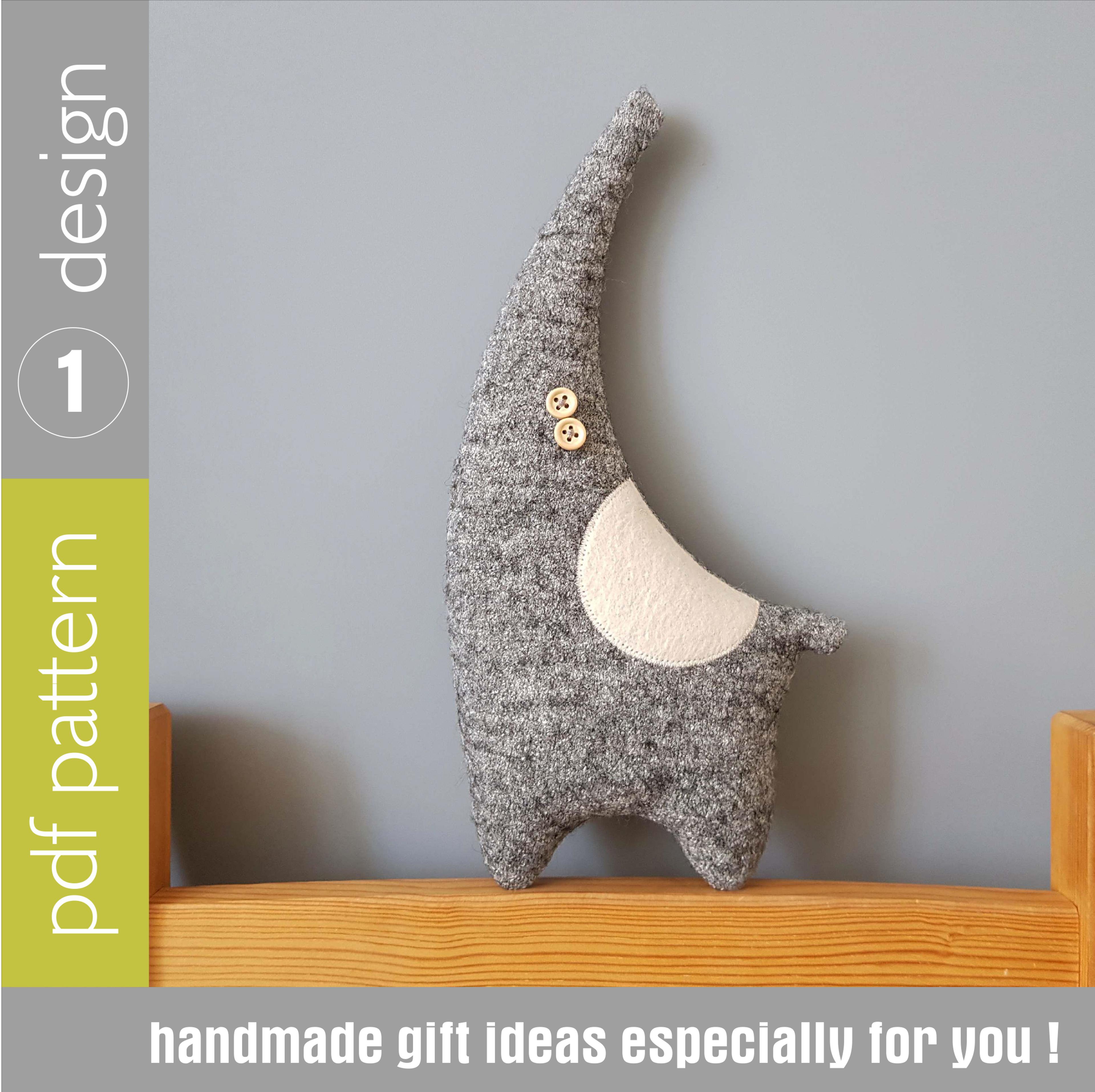 stuffed elephant sewing pattern pdf, digital tutorial in english. stuffed animal pattern. plush toy diy