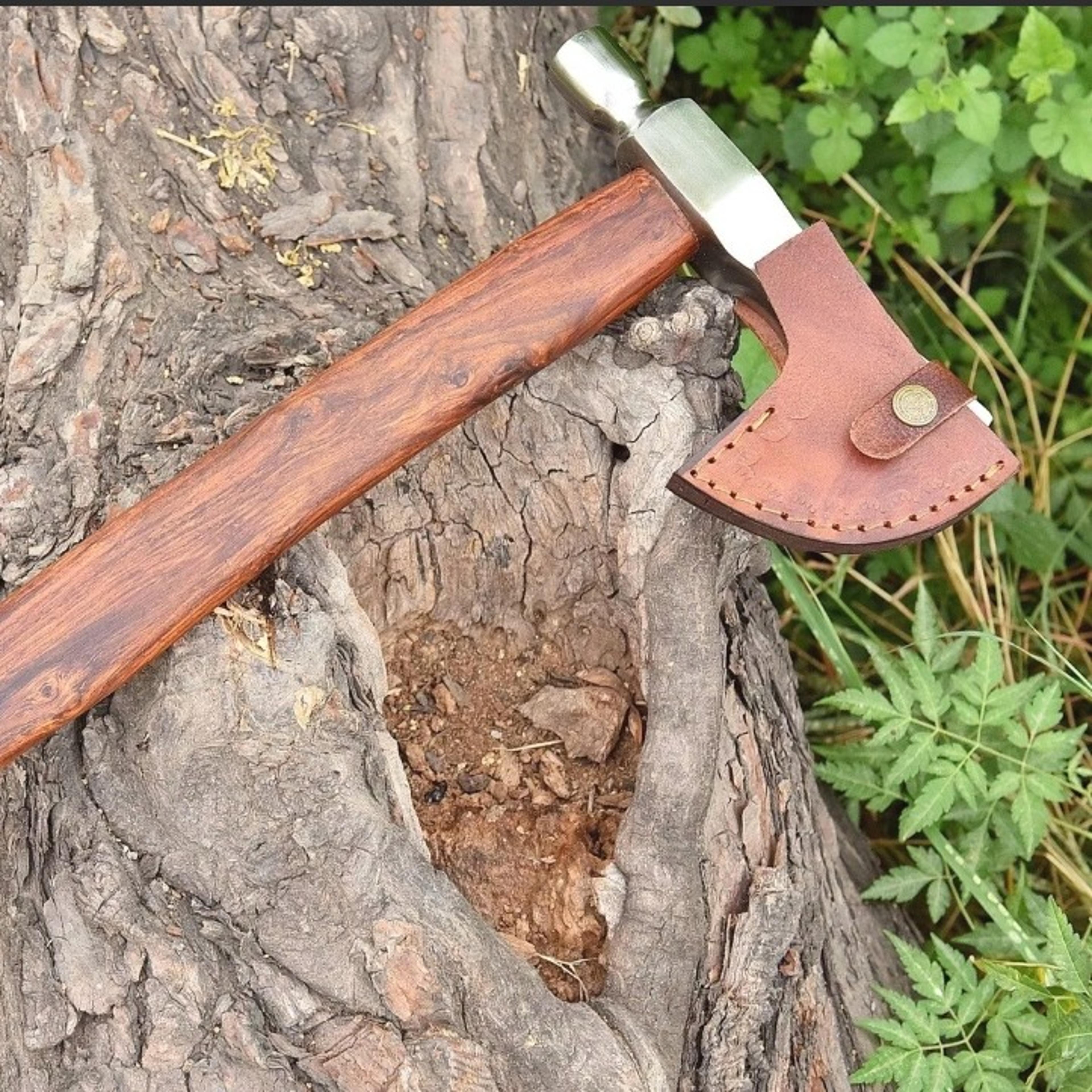 handmade steel tomahawk axe integral ball hammer hunting axe