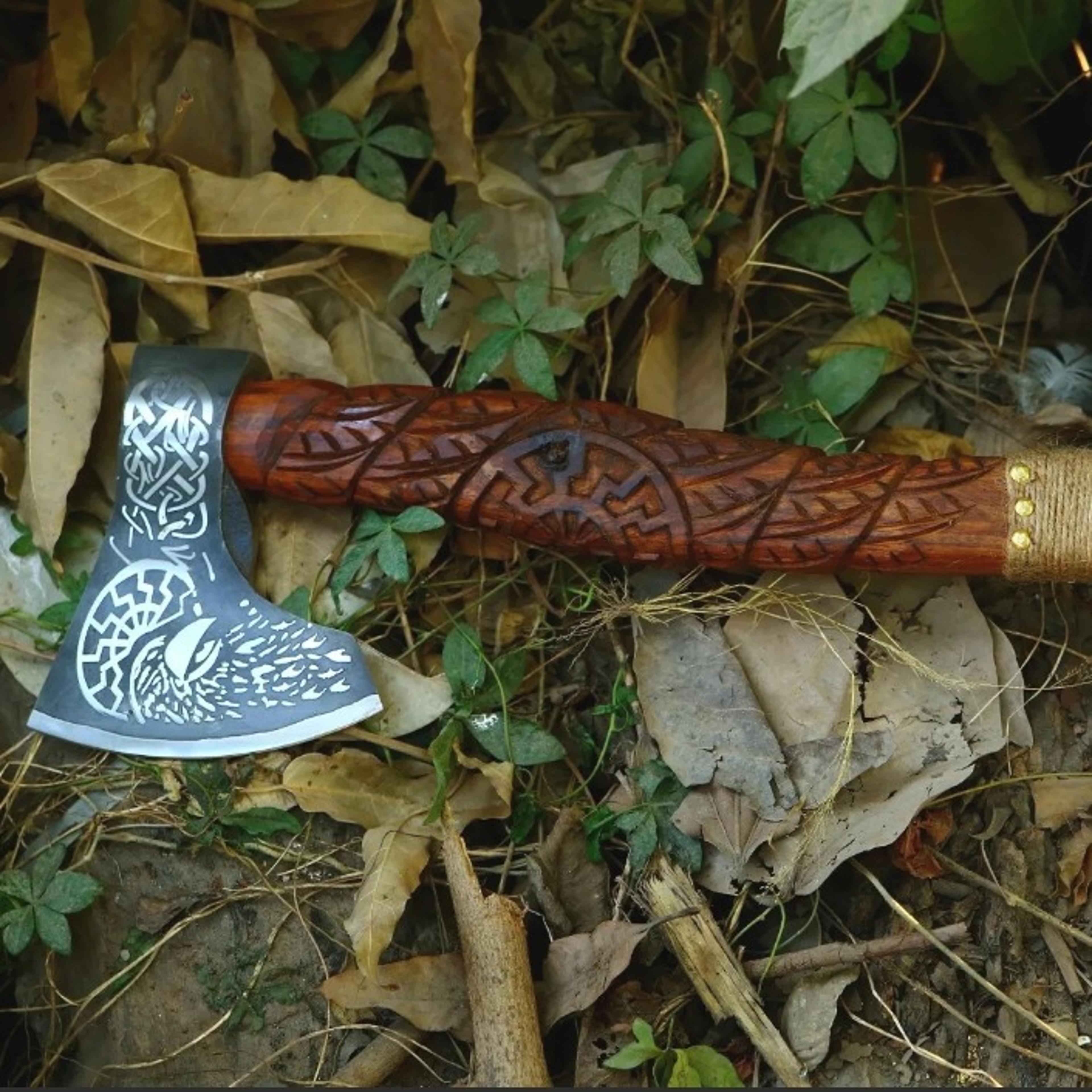 handmade steel tomahawk axe integral ball hammer hunting axe