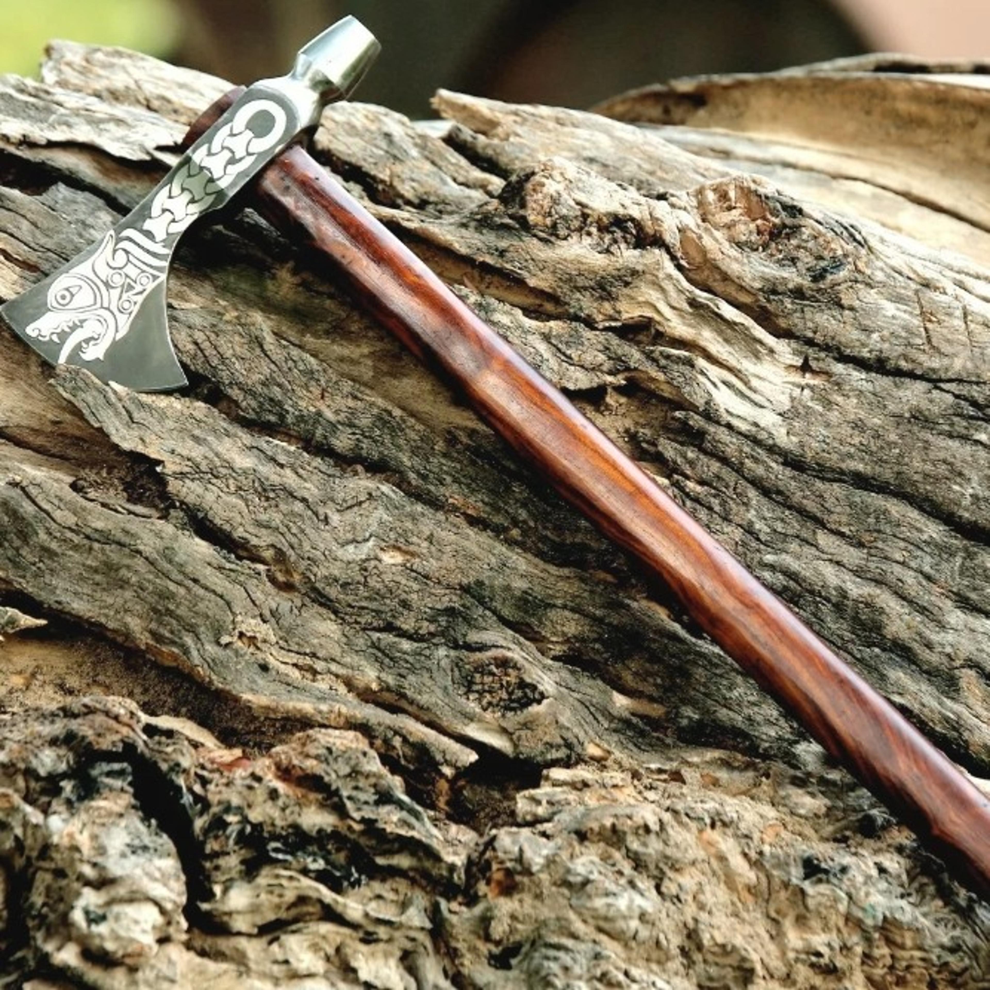 handmade steel tomahawk axe integral ball hammer hunting axe