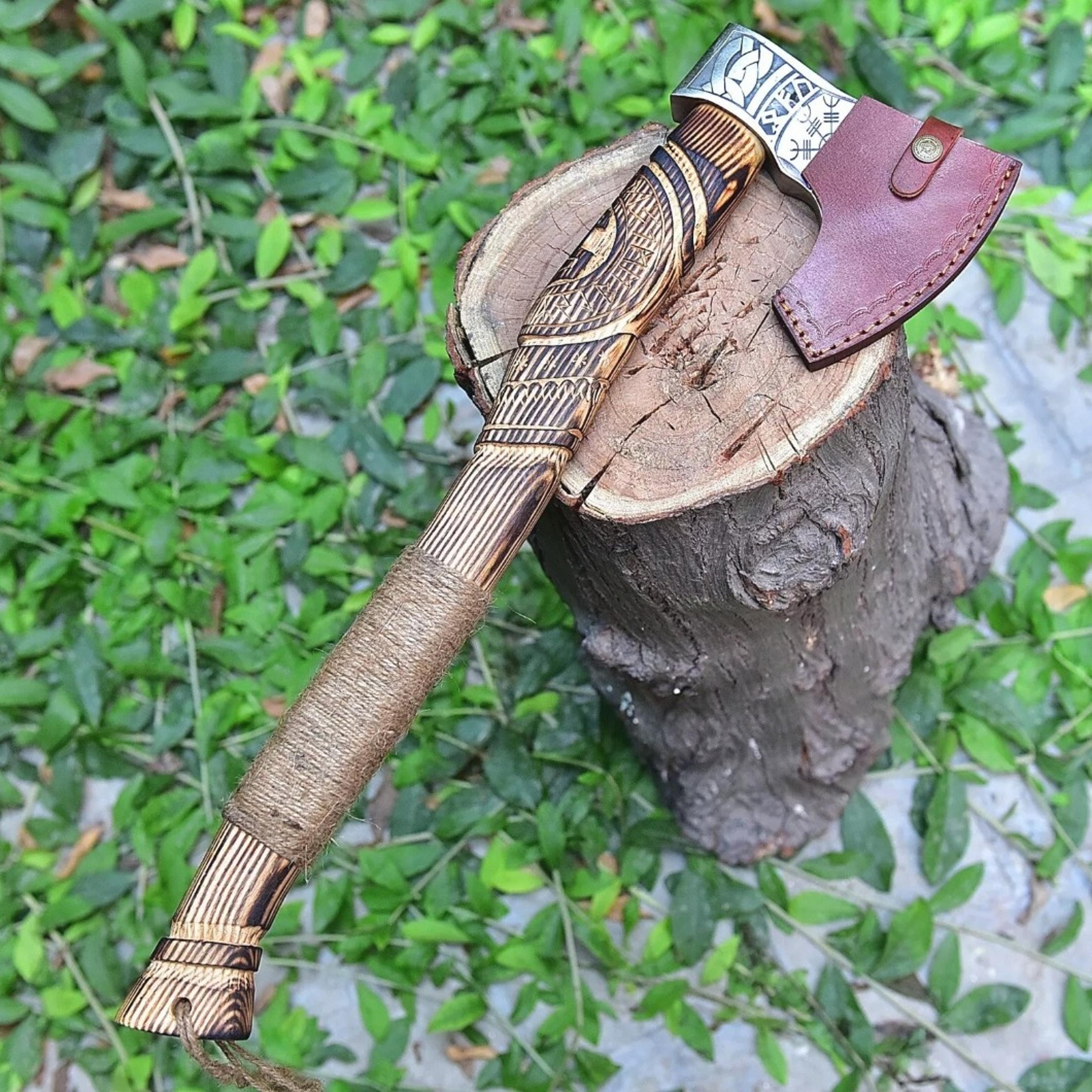 hand forged carbon steel hatchet tomahawk hunting viking axe
