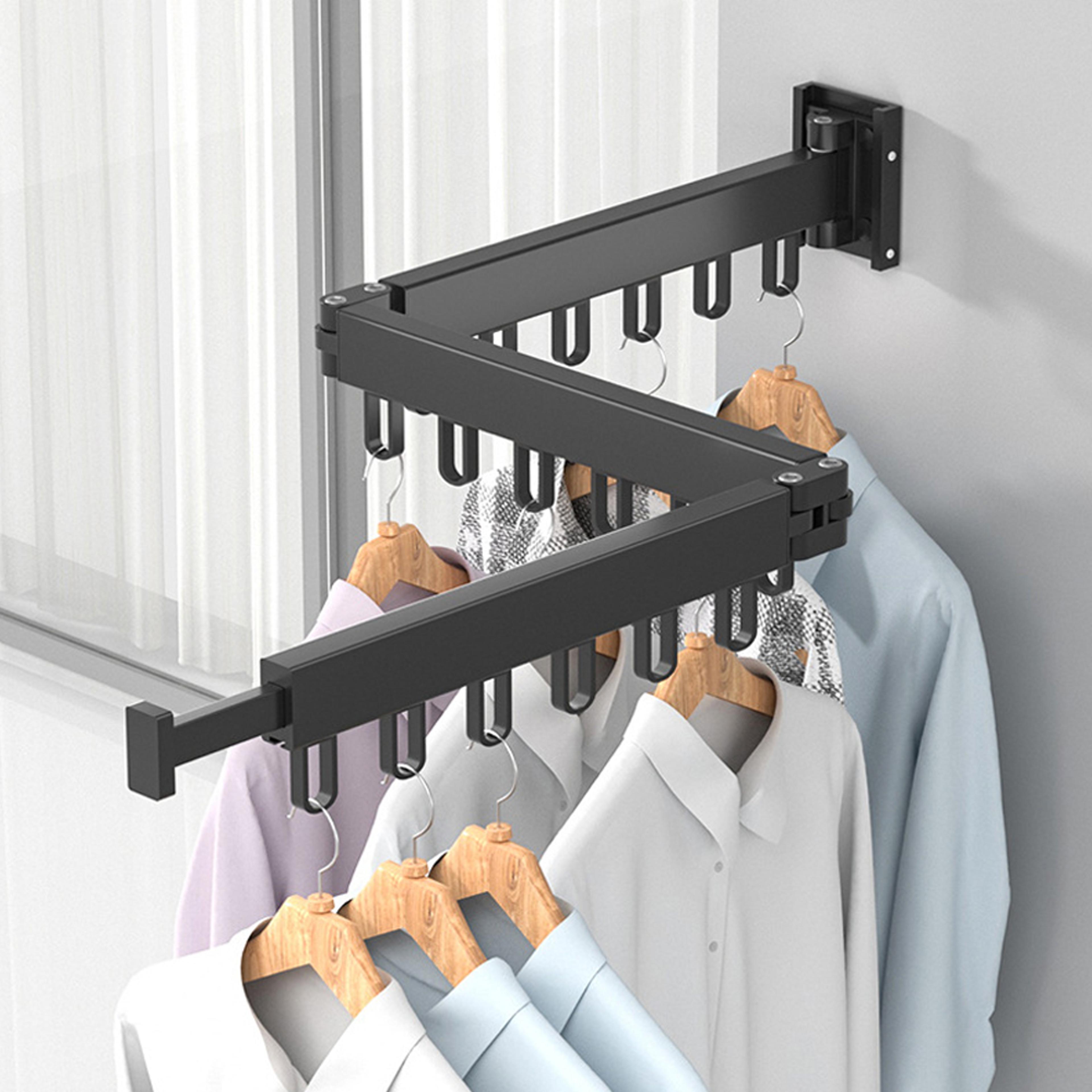 folding clothes hanger wall mount