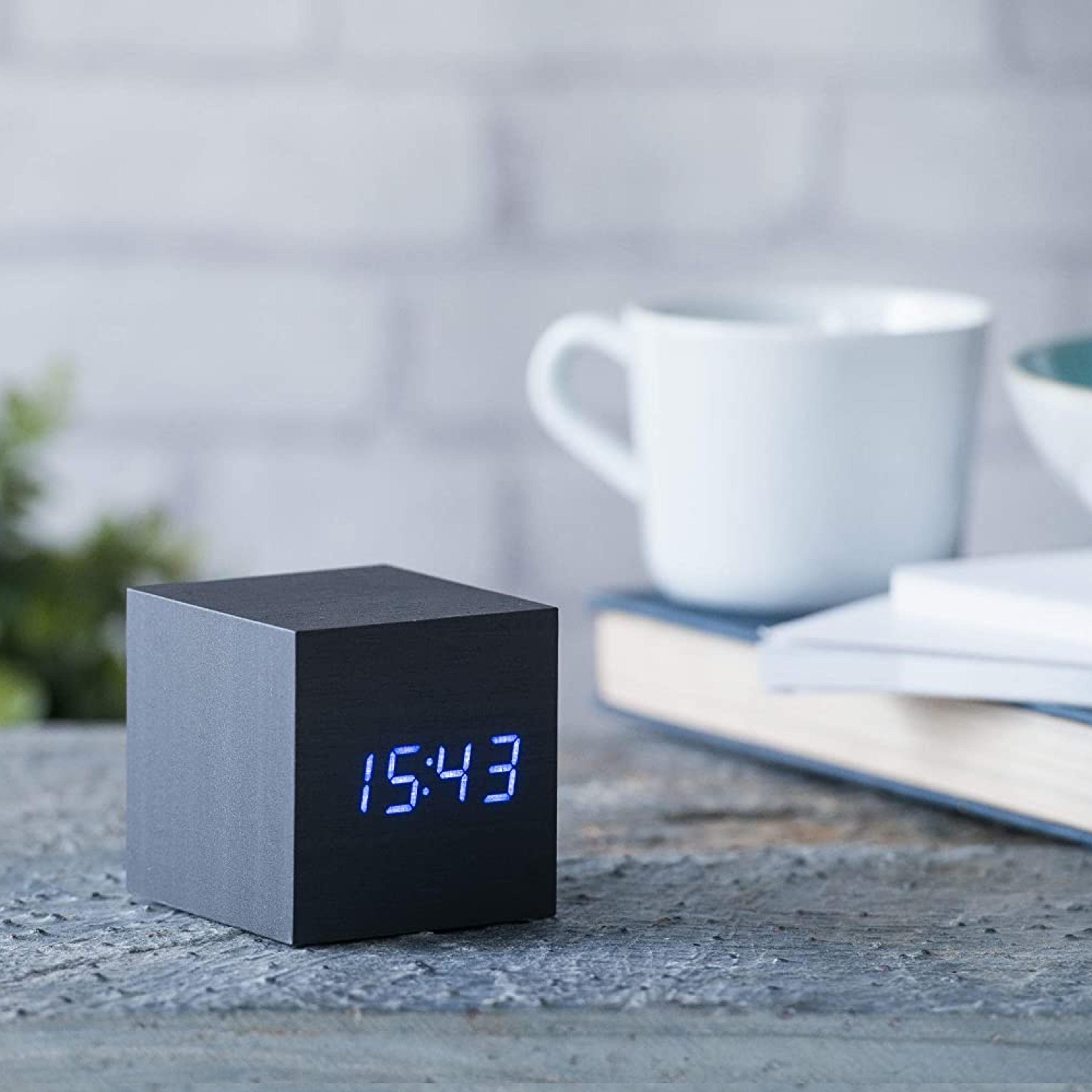 wooden digital alarm clock
