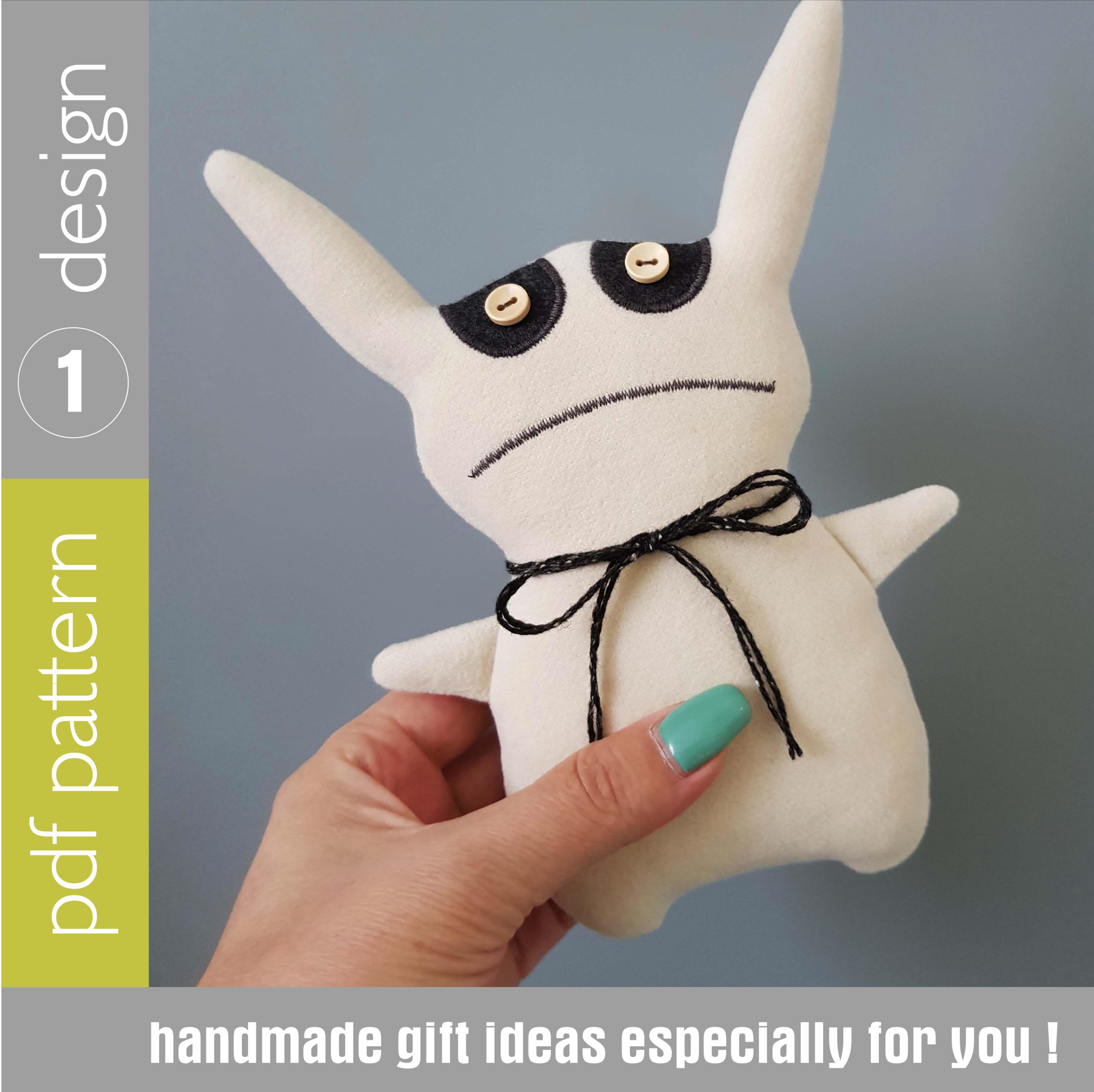 white rabbit sewing pattern pdf, digital tutorial in english, halloween doll diy. creepy doll pattern, halloween craft