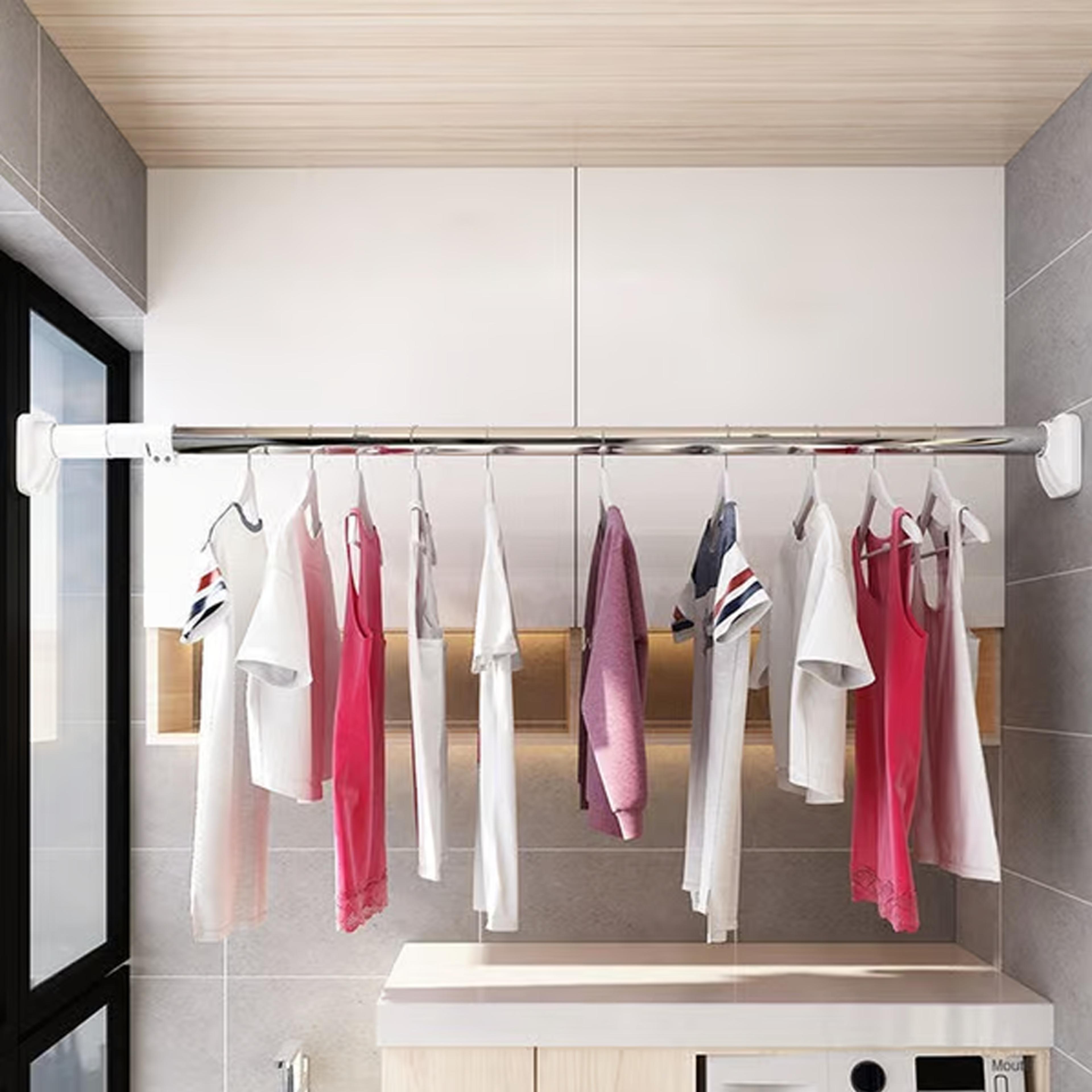 wall mounted clothes hanging rod