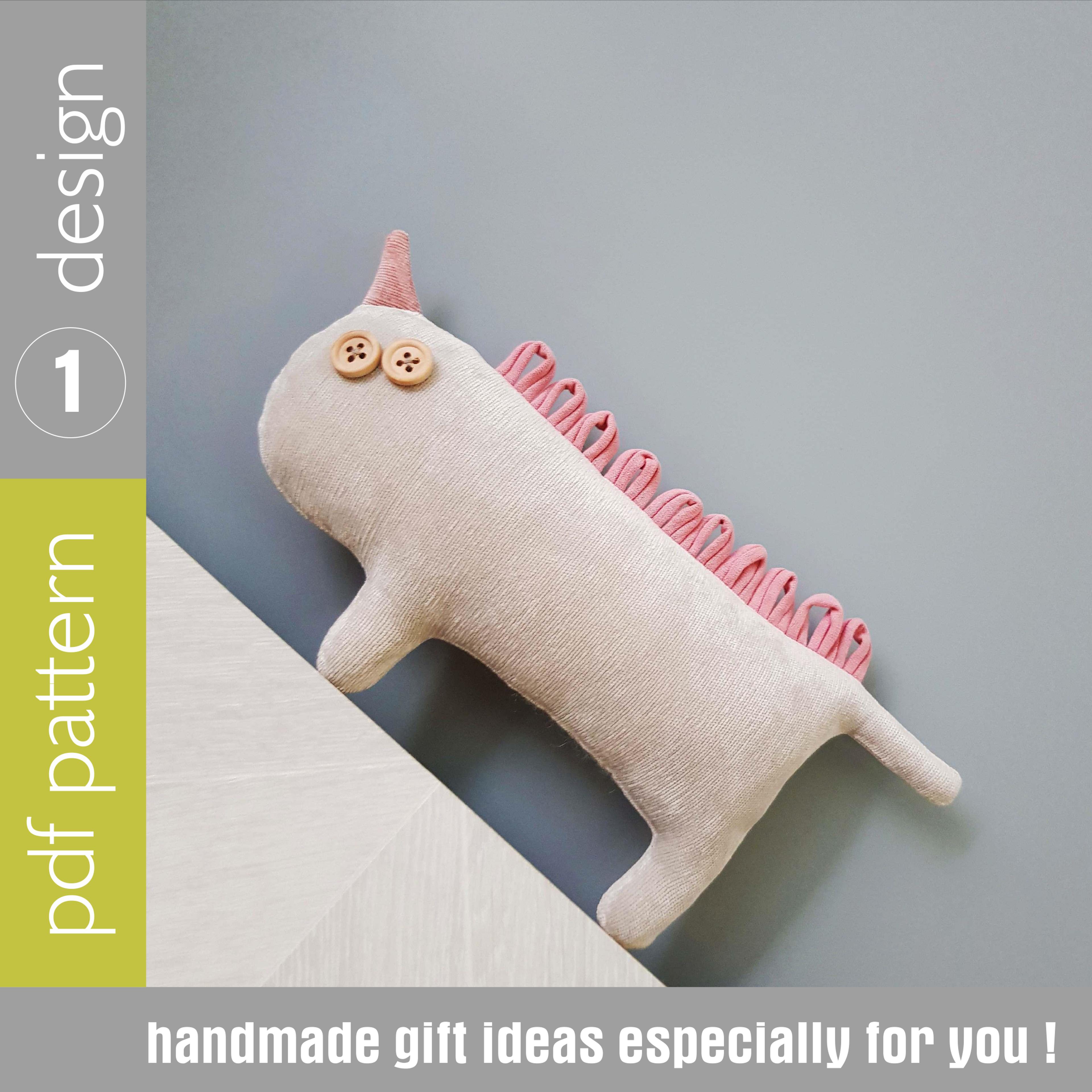 white unicorn sewing pattern pdf. digital tutorial in english. stuffed animal pattern. plush toy diy